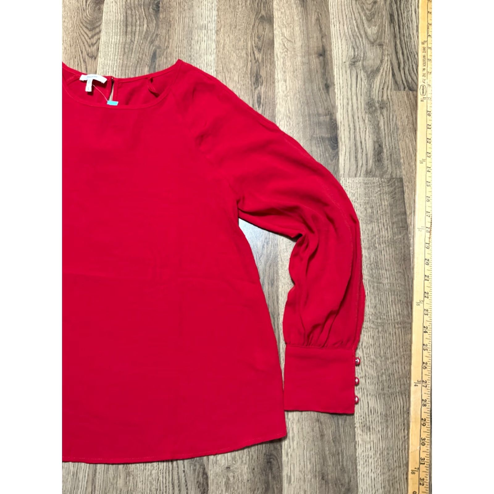 Vintage Maurices Blouse Women's Size Small Red Long Sleeve NWT Shirt Regular Womens Size S / US 4 / IT 40 - 4 Thumbnail
