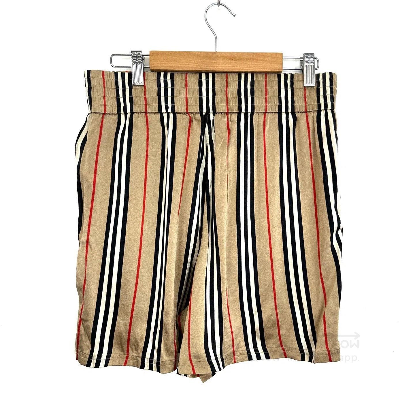Burberry Burberry Striped Silk Casual Shorts. Size 35" - 1 Thumbnail