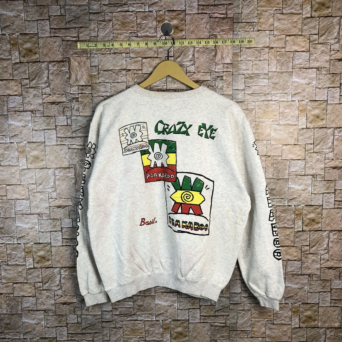 Japanese Brand × Vintage Peakaboo rasta Reggie Grey Sweatshirt #A557 Size US M / EU 48-50 / 2 - 1 Thumbnail