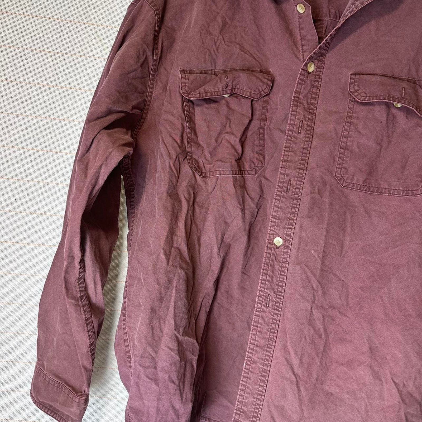 L.L. Bean L.L.Bean Mens XL Traditional Fit Shirt Maroon 100% Cotton Size US XL / EU 56 / 4 - 3 Thumbnail