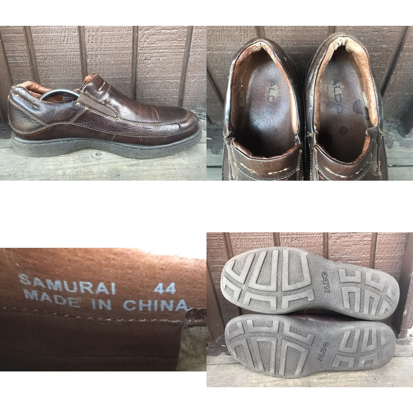 Aldo Aldo Samurai Loafers-457 Brown Leather Moc Toe SlipOn Mens Size 11-11.5 US 44 EUR Shoes Size US 11.5 / EU 44-45 - 8 Thumbnail