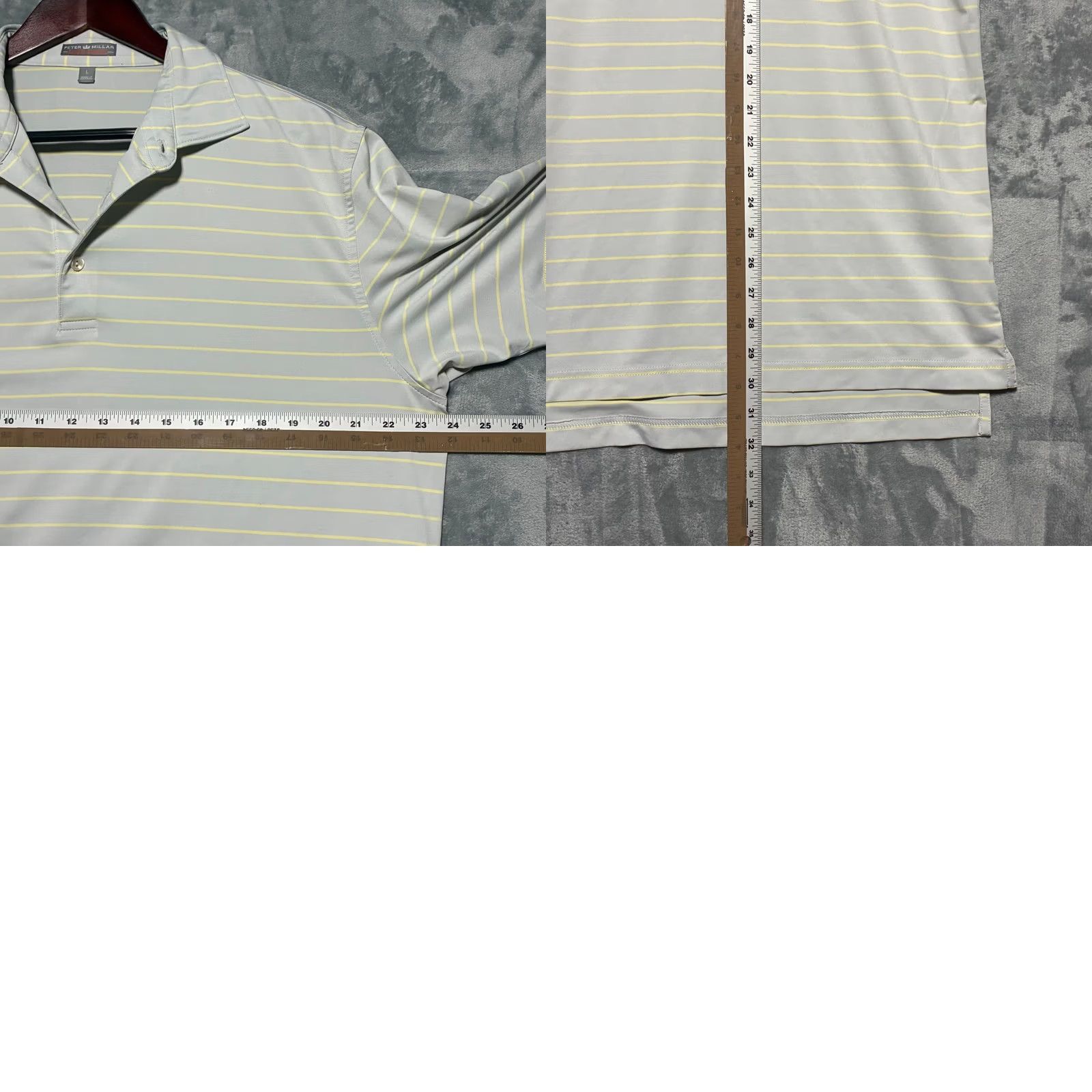 Peter Millar Peter Millar Polo Shirt Mens L Grey Yellow Summer Comfort Performance Striped Size US L / EU 52-54 / 3 - 8 Thumbnail
