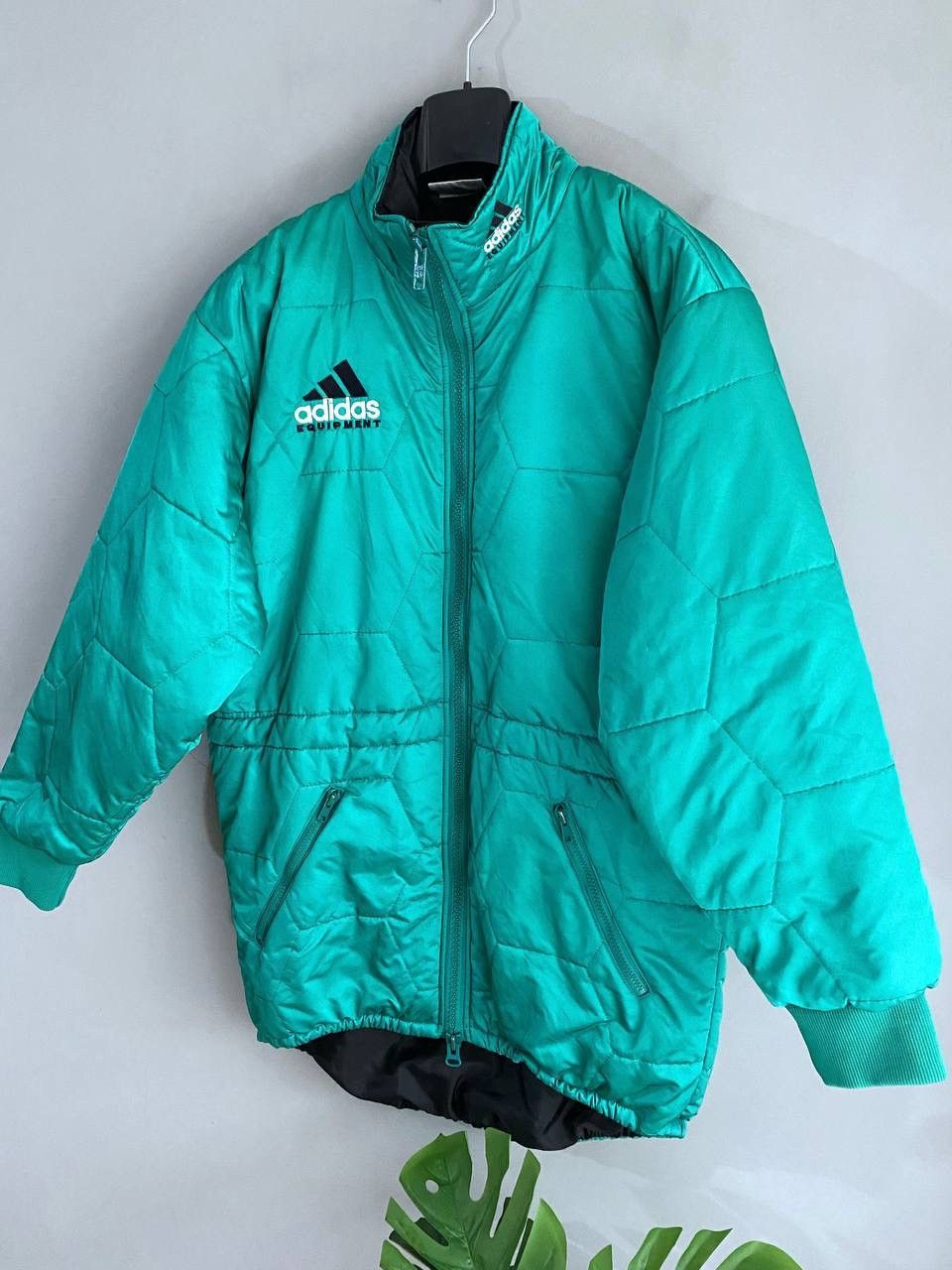 Adidas Vintage Adidas Equipment 90s Men's Green Quilted Jacket, M Size US M / EU 48-50 / 2 - 3 Thumbnail