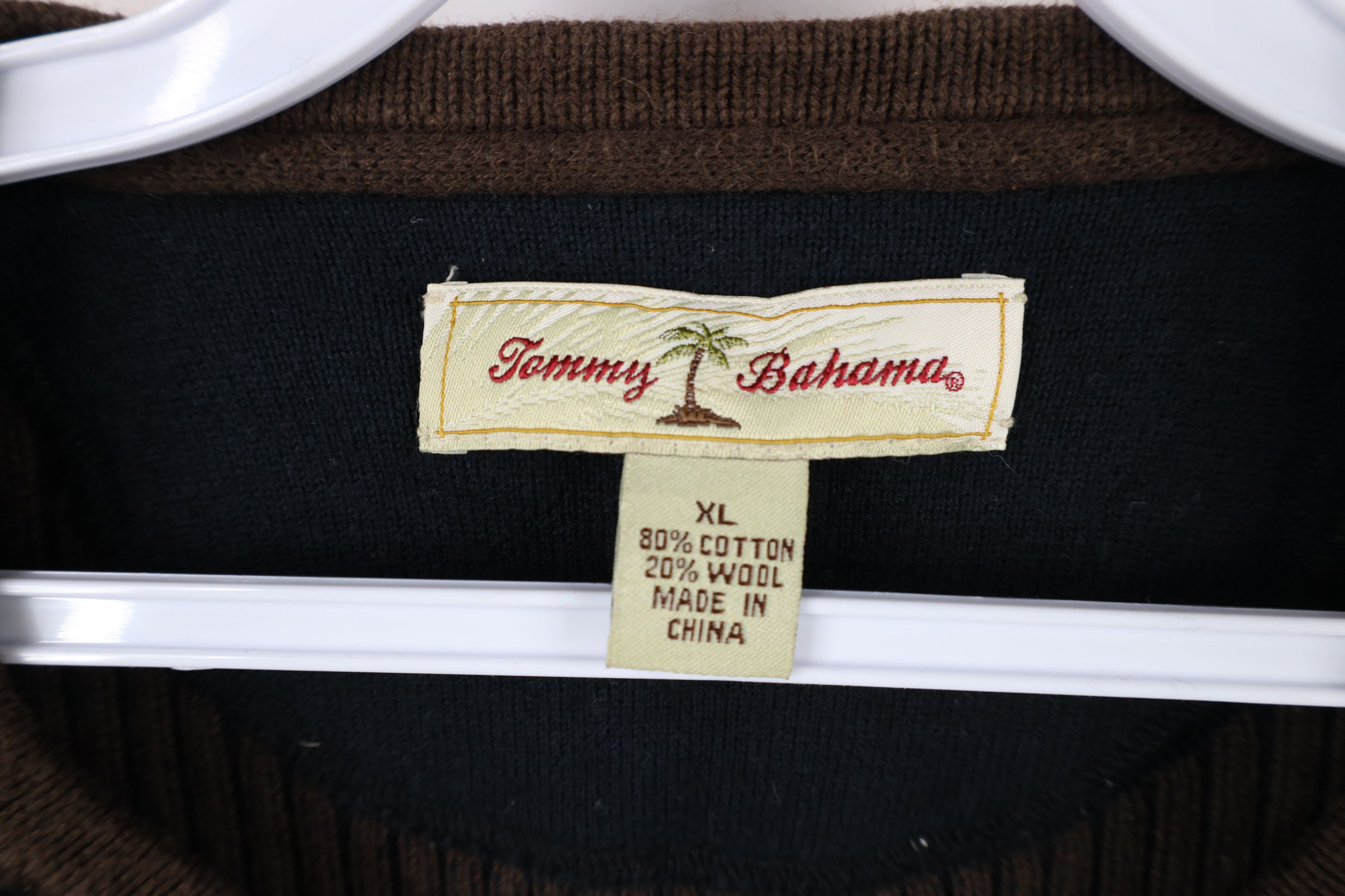 Tommy Bahama × Vintage Vintage Tommy Bahama Wool Blend Ribbed Knit Sweater Brown Size US XL / EU 56 / 4 - 7 Thumbnail