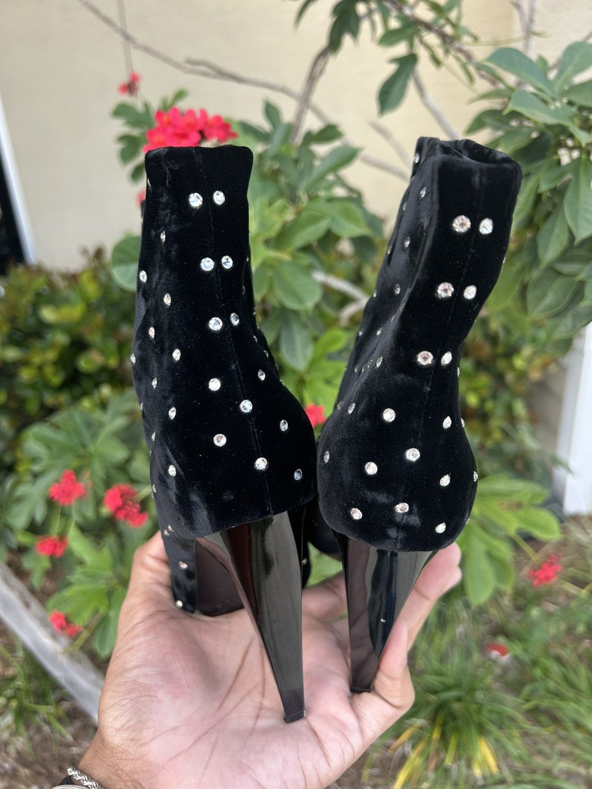 Saint Laurent Paris Saint laurent crystal heel booties Size US 7.5 / IT 37.5 - 3 Thumbnail