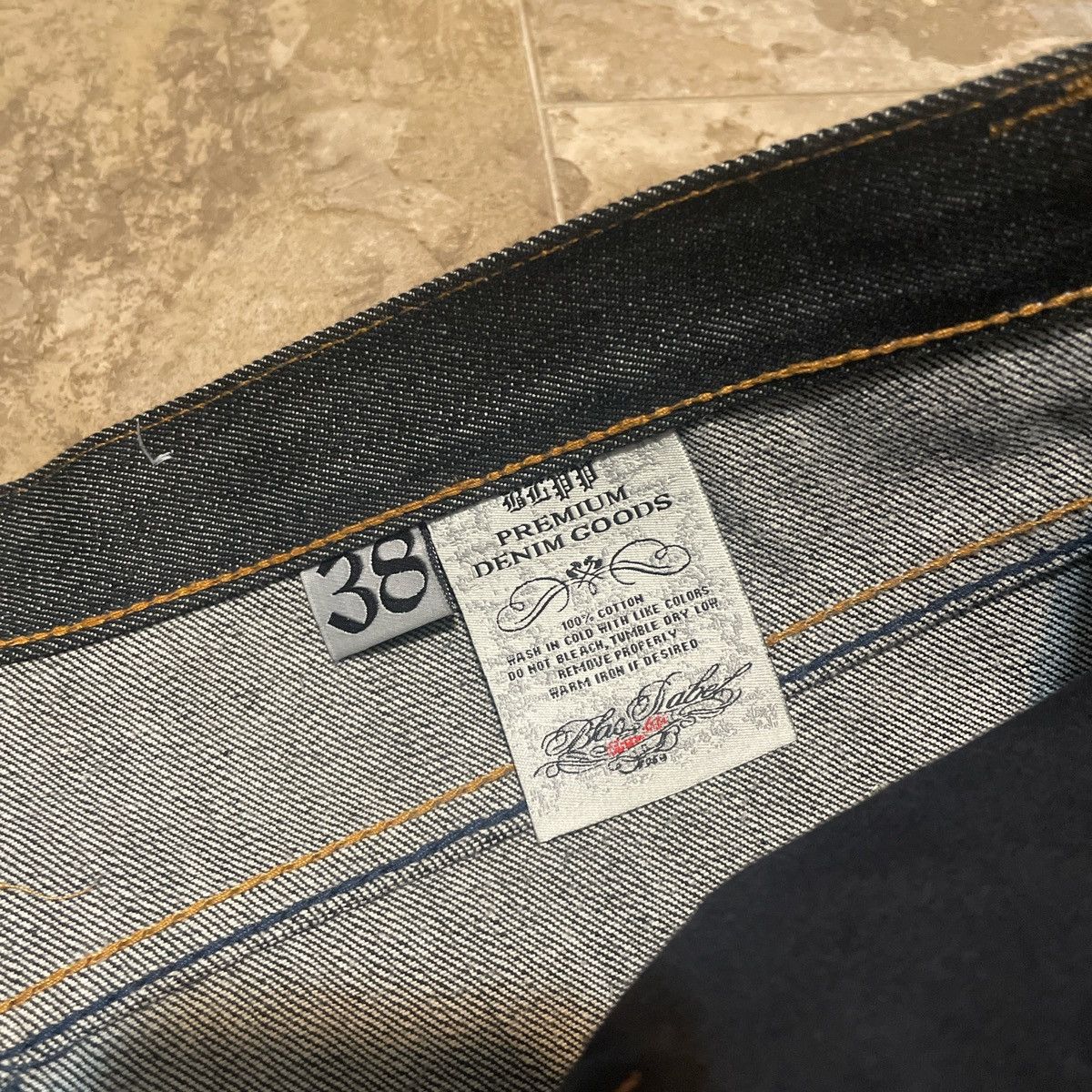 Black Label × JNCO × Vintage VTG Y2K black label baggy wodeleg Embroidered denim jeans Size US 40 / EU 56 - 4 Thumbnail