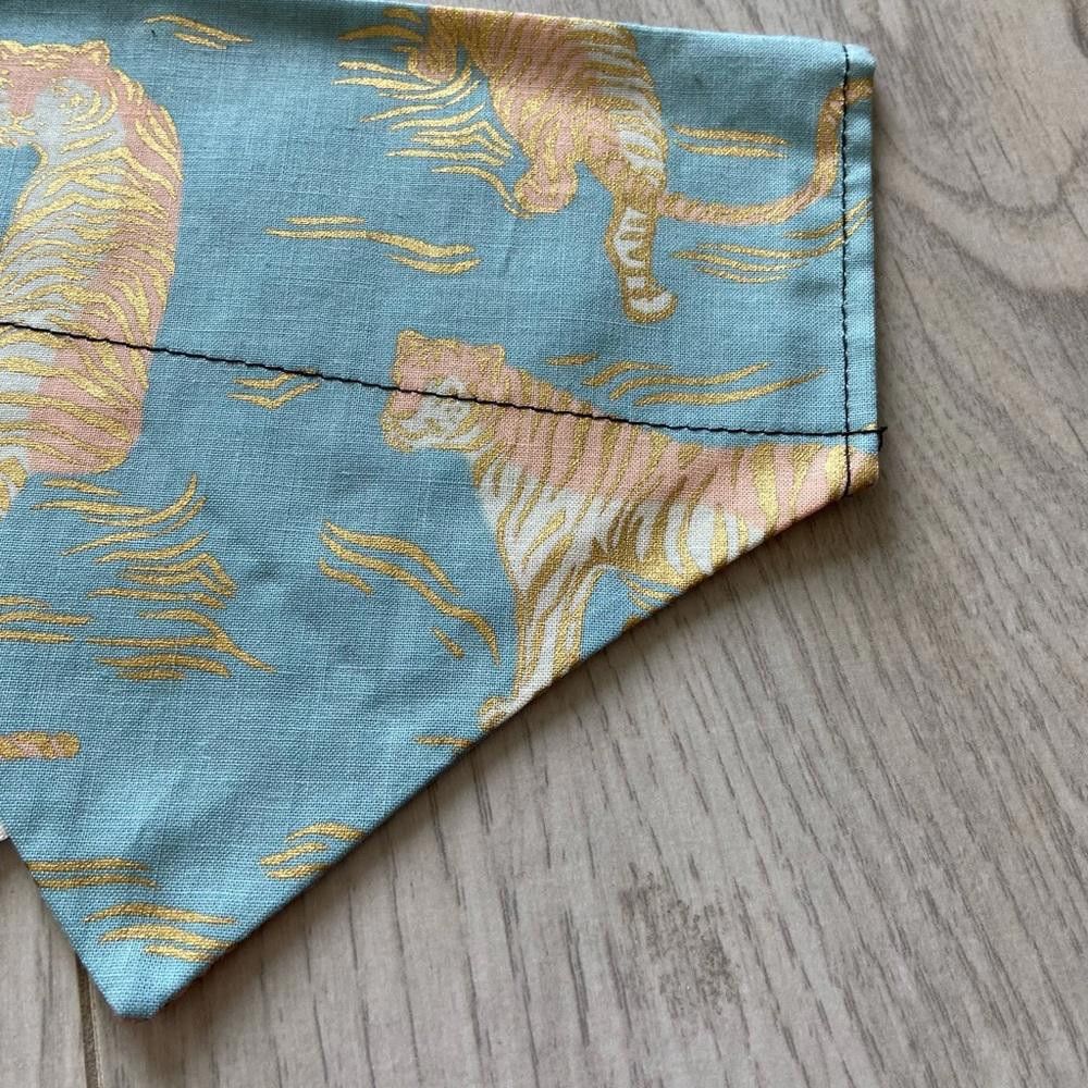 Designer Chicago Dog Co. Blue Tiger Dog Bandana Size ONE SIZE - 2 Thumbnail