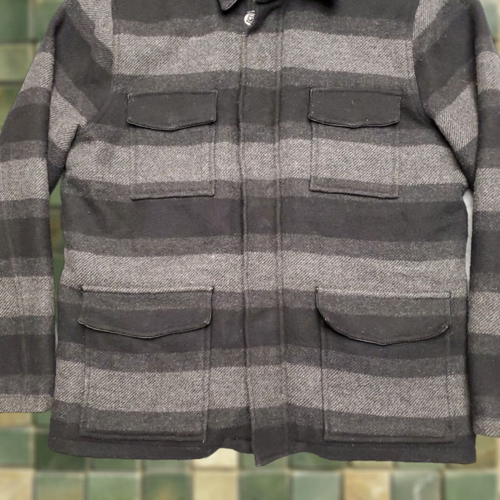 Lucky Brand VINTAGE Lucky Brand Jacket Mens L Striped Wool Blend Sherpa Lined Y2K Retro Bomber Jacket Size US L / EU 52-54 / 3 - 1 Thumbnail