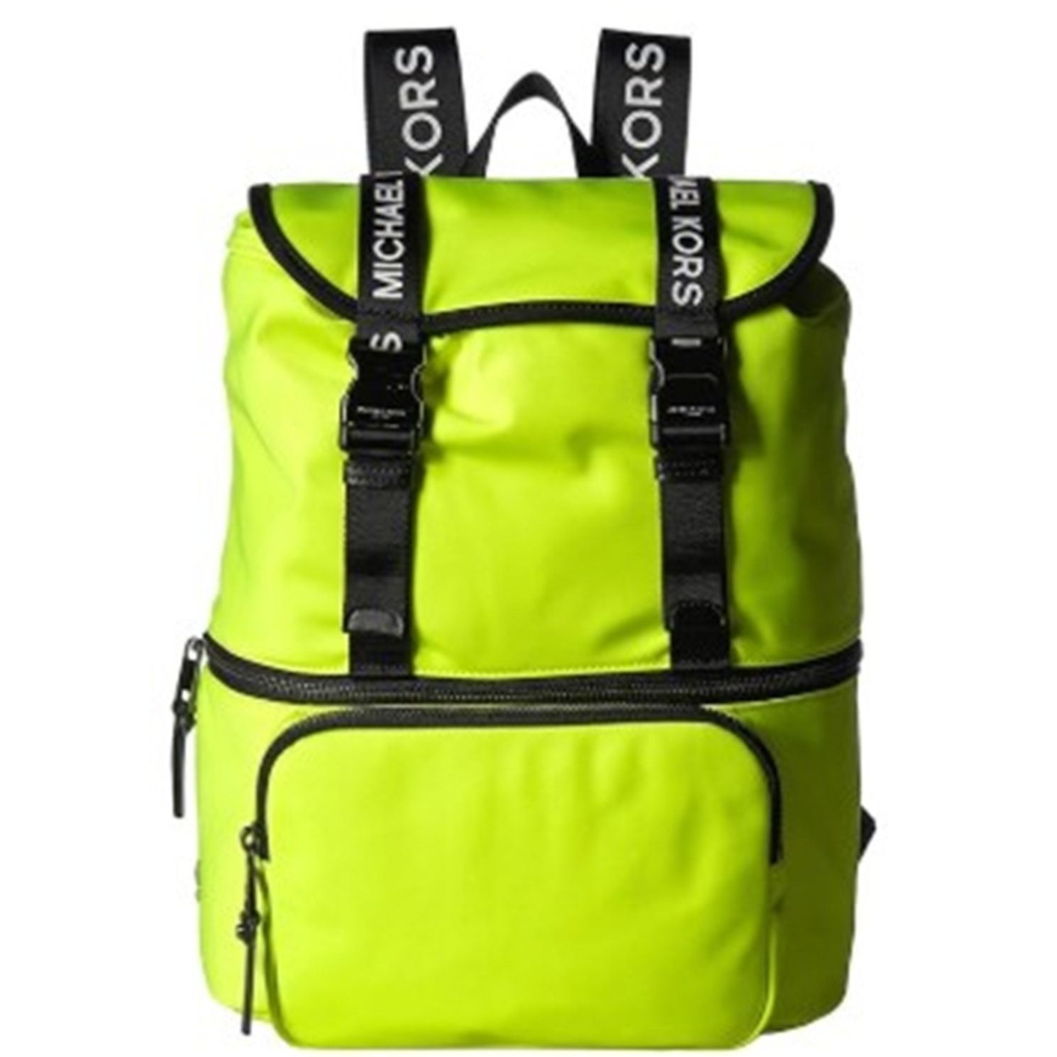 Michael Kors Michael Kors The Michael Bag Large Flap Backpack Neon Yellow Size ONE SIZE - 1 Thumbnail