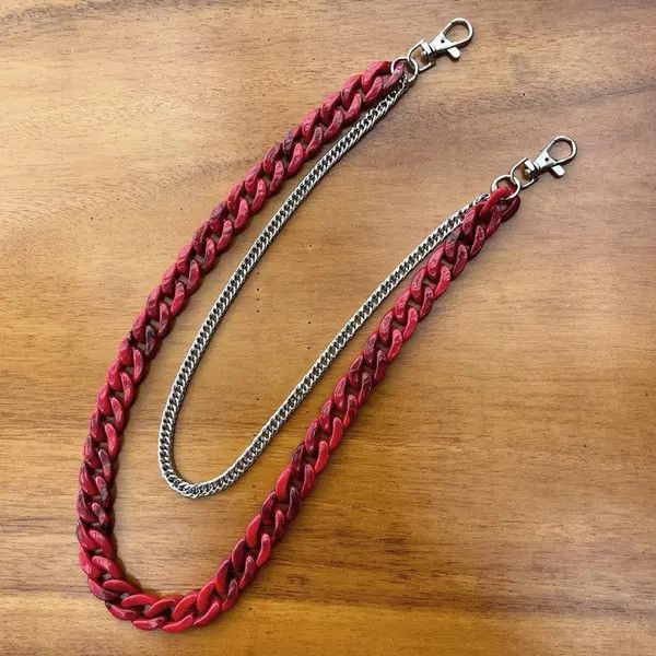 Jewelry Double layer Red Cuban Wallet Chain, Pants Chain Size ONE SIZE - 7 Thumbnail