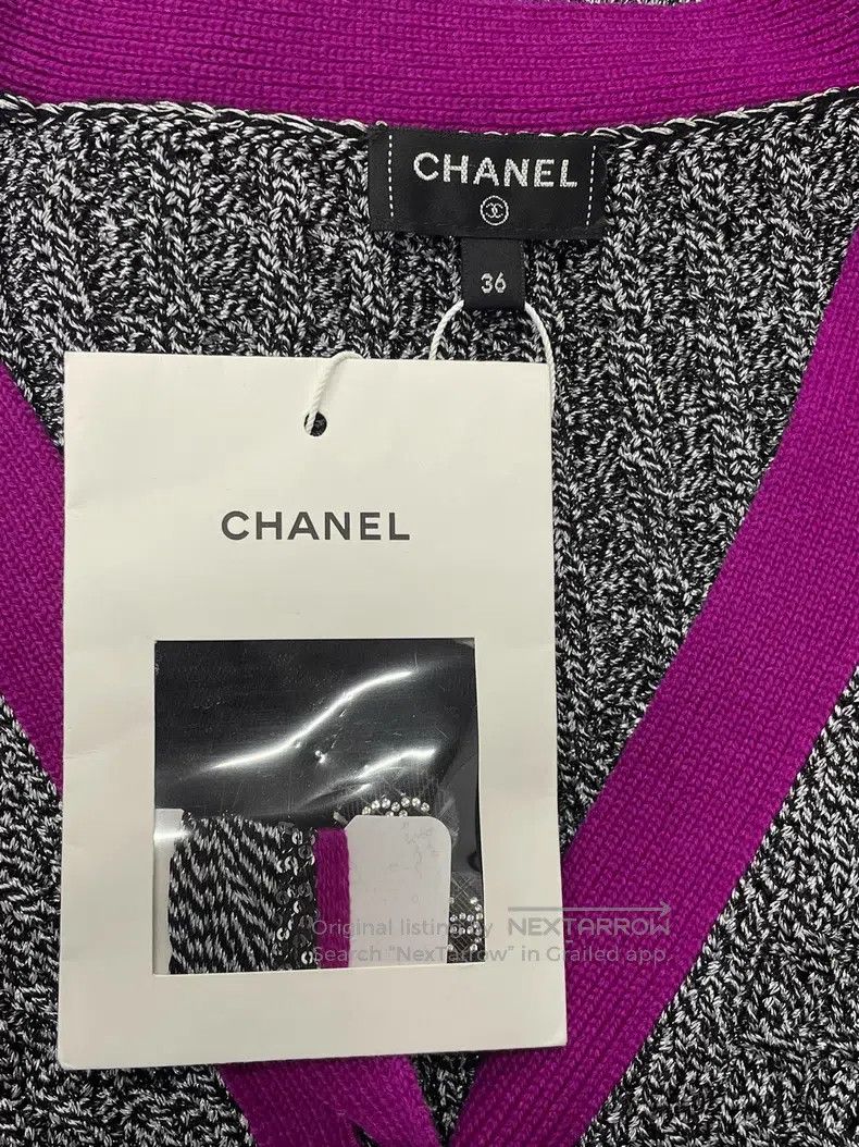 Chanel Chanel Black stitching pink sequin stitching knitted cardi Size XS / US 0-2 / IT 36-38 - 4 Thumbnail