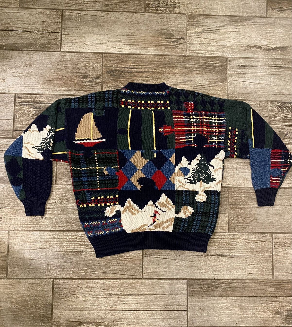 Nautica Vintage Rare Nautica Hand Knit Ski Sweater Size US L / EU 52-54 / 3 - 2 Thumbnail