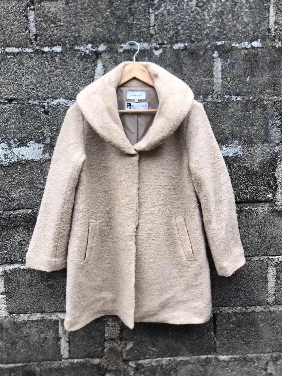 Global Work × Japanese Brand 💥Nice Design Global Work WaterFall Collar Wool Coat Jacket Size M / US 6-8 / IT 42-44 - 1 Thumbnail