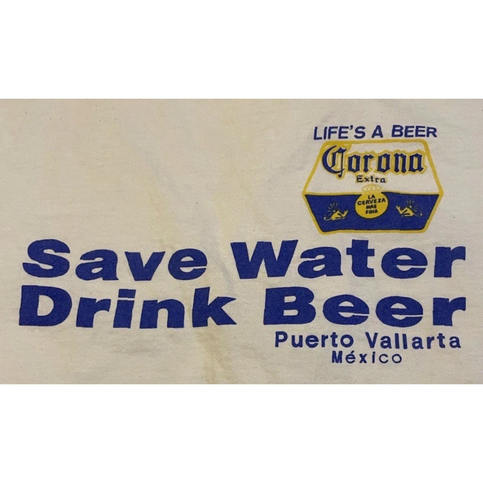 Vintage VINTAGE Corona Save Water Drink Beer Faded Shirt 2XL White Men T-Shirt Grunge 90s Y2K Funny Bar Mexico Beach Drinking Salmon? Size US XXL / EU 58 / 5 - 3 Thumbnail