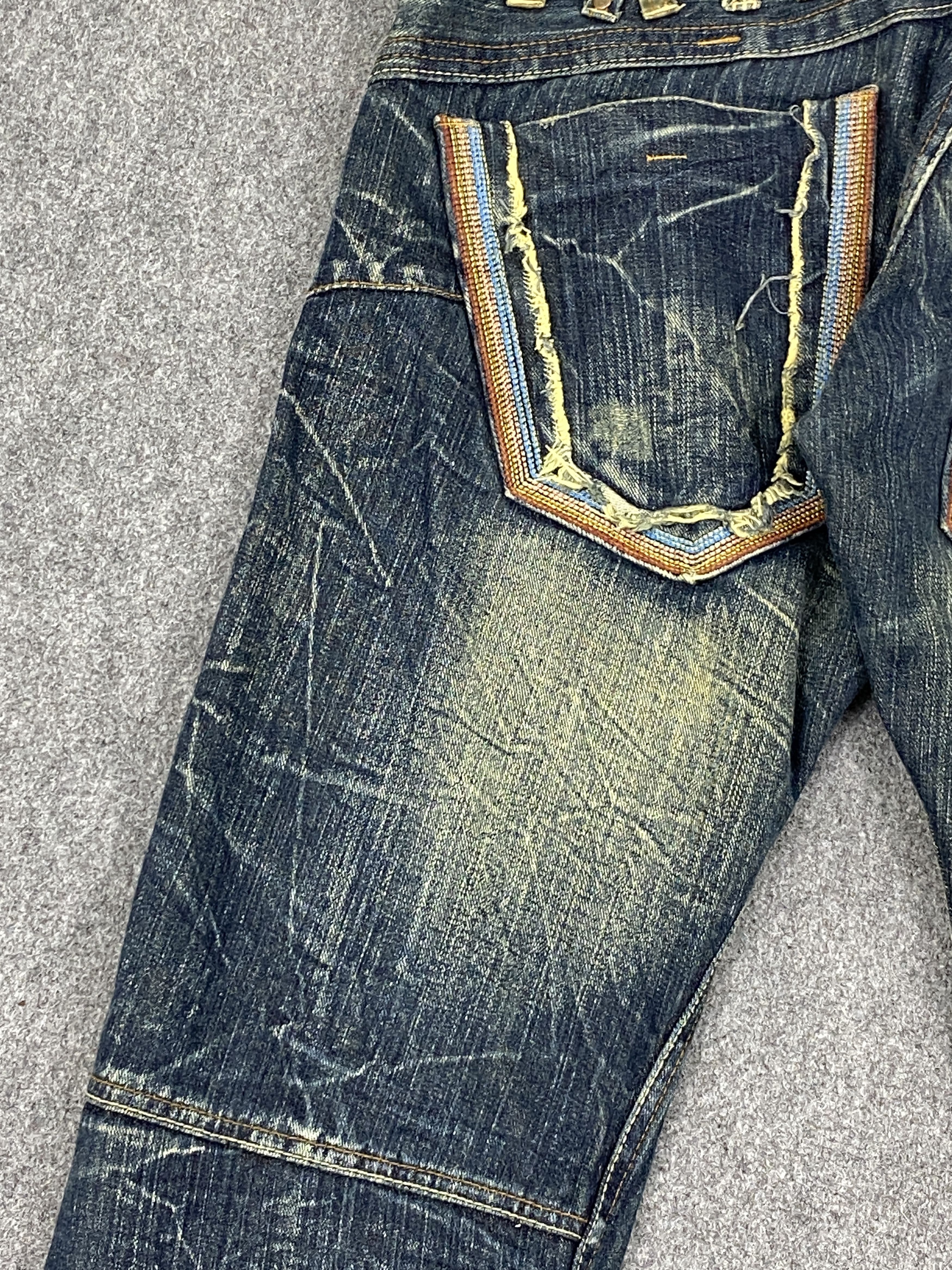 If Six Was Nine Vintage Dominates Handcrafted Double Waist Jeans DP2726 Size US 33 - 17 Thumbnail