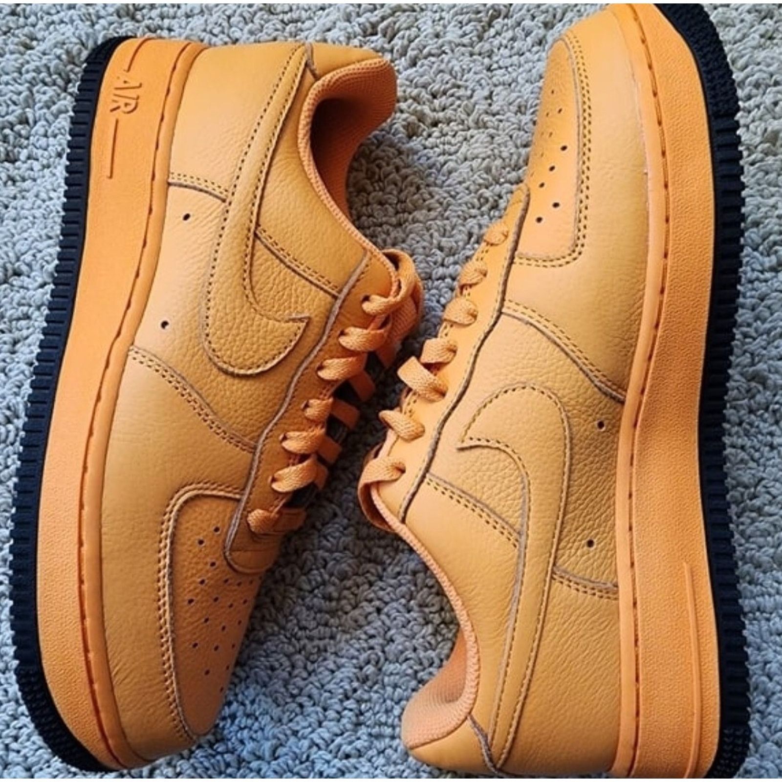 Nike Wmns Nike By You Air Force 1 Low Orange Black Brand New Sz 8 Size US 8 / IT 38 - 1 Thumbnail