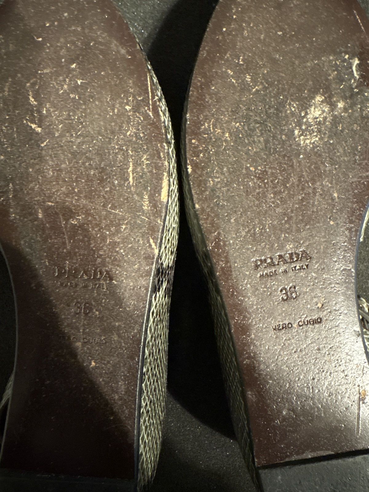 Prada Vintage Prada Snakeskin Slingback Heels Made in Italy Size US 6 / IT 36 - 4 Thumbnail