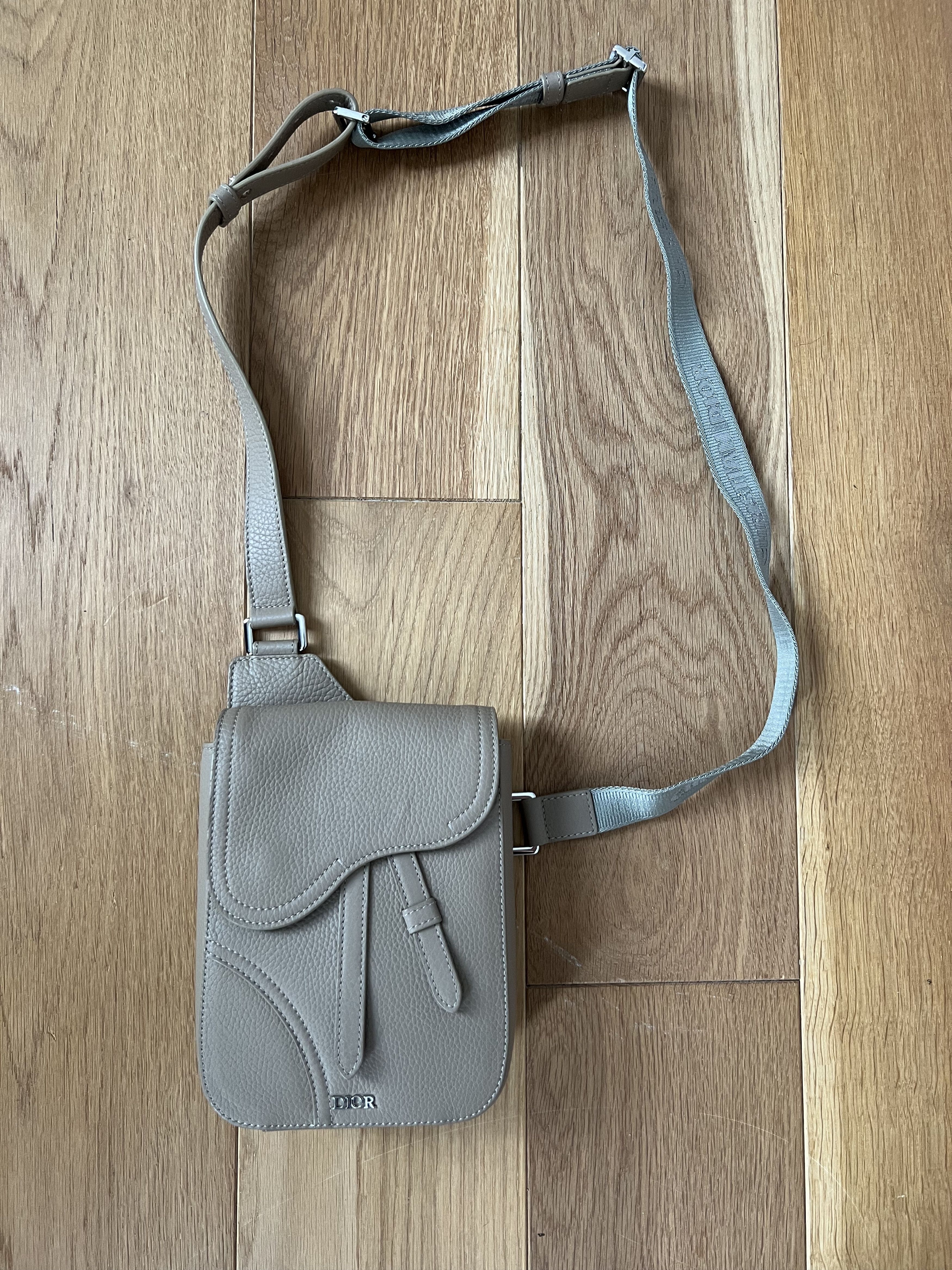 Dior Homme Fall 2020 Saddle Bag in Beige, Men's