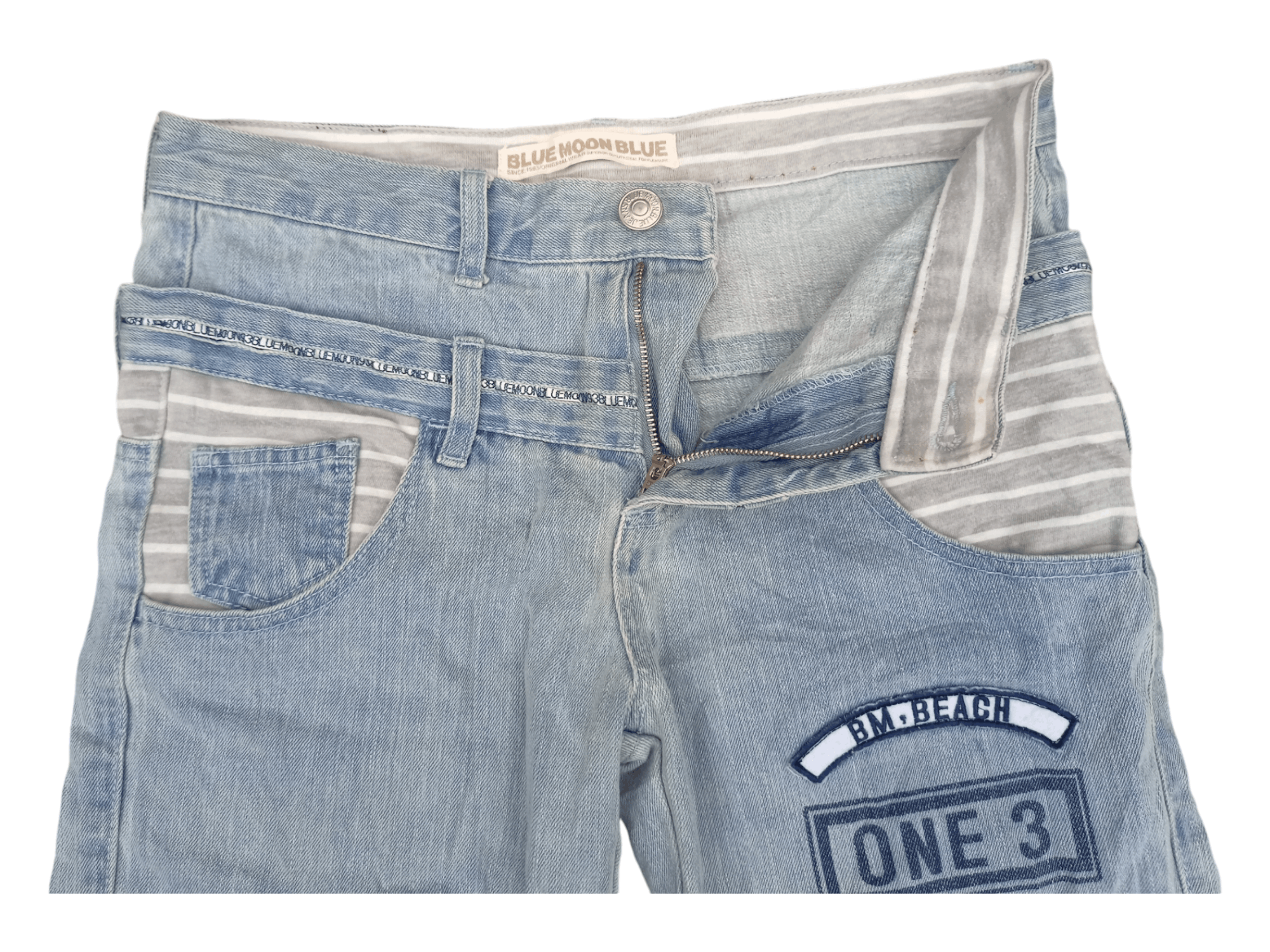 Japanese Brand Blue Moon Blue Big Blowout Patched Japanese Jeans Size US 30 / EU 46 - 11 Thumbnail
