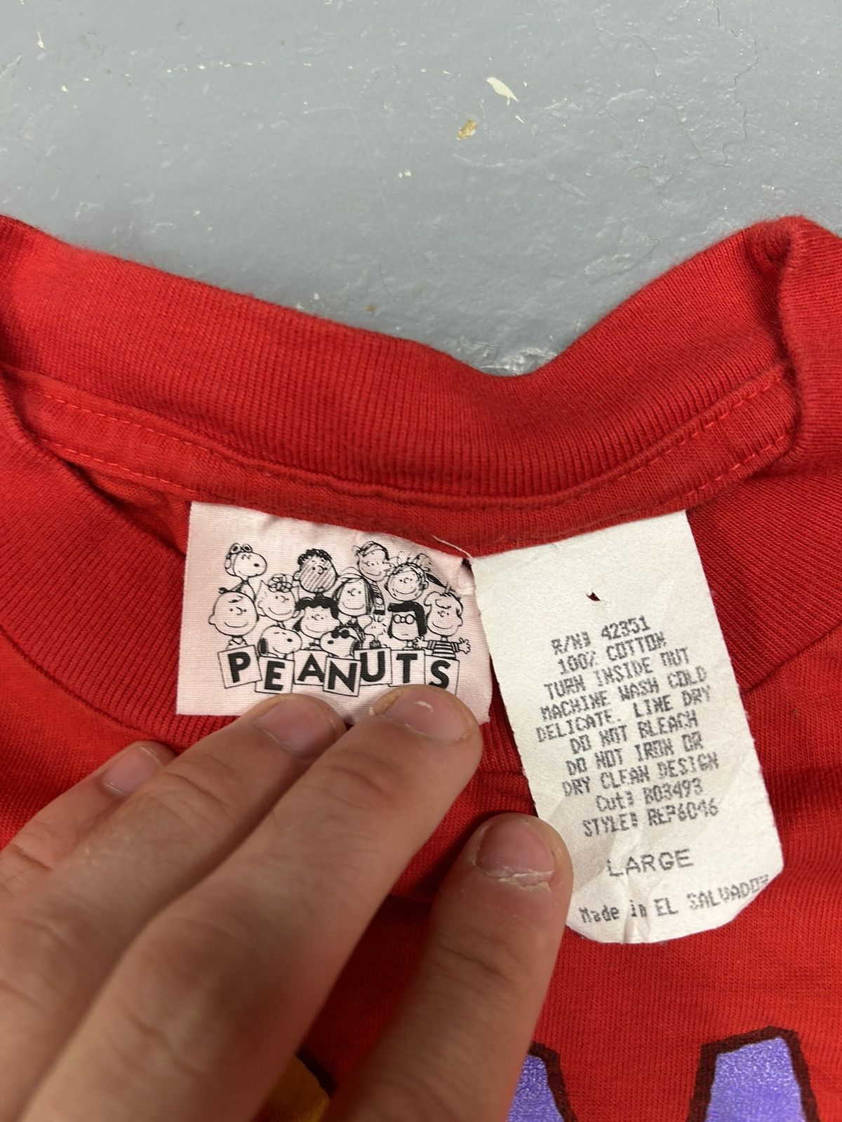 Peanuts × Vintage Crazy Vintage Y2K Essential Snoopy Peanuts Red Tee Shirt mom Size US L / EU 52-54 / 3 - 3 Thumbnail