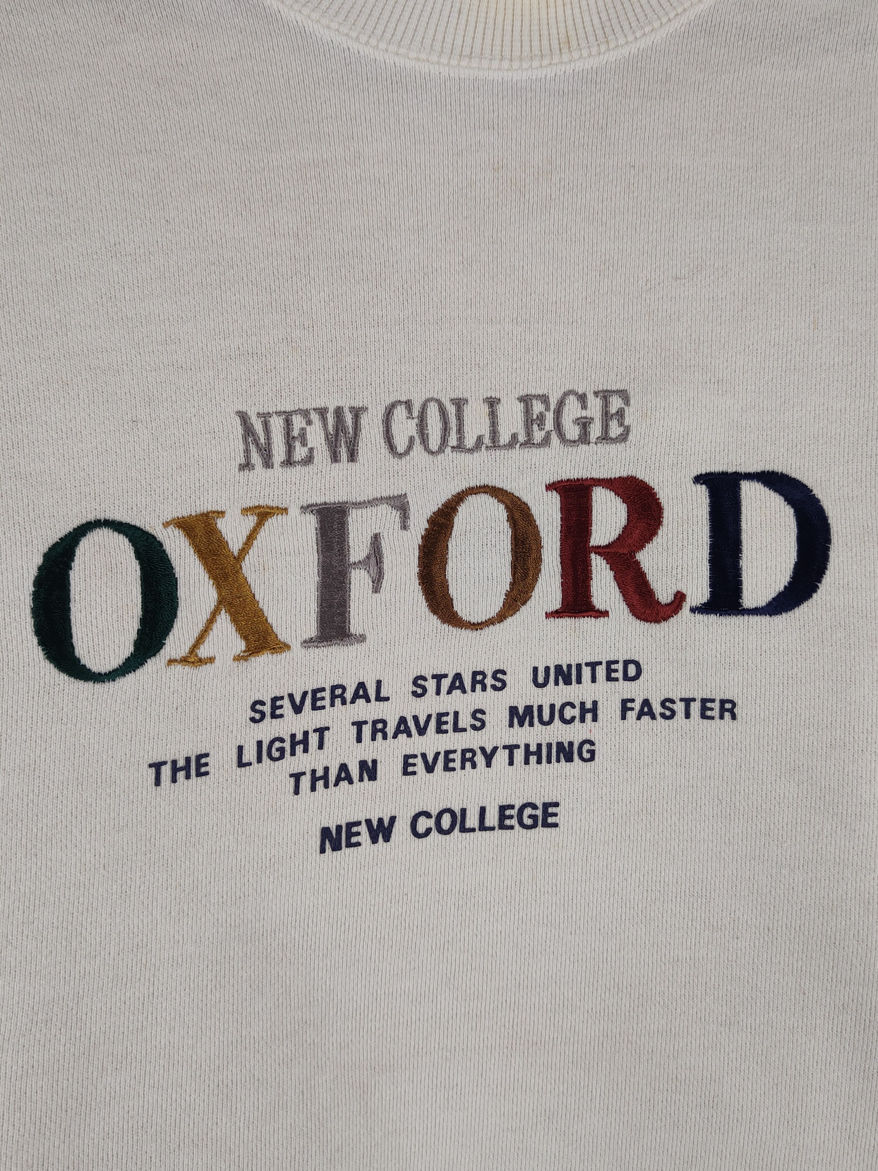 Vintage New College Oxford vintage White Sweatshirts #W1455 Size US M / EU 48-50 / 2 - 2 Thumbnail