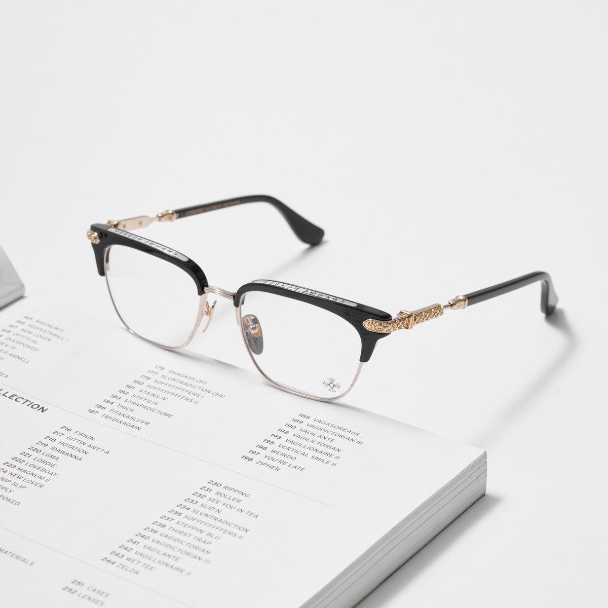 Chrome Hearts CHROME HEARTS VERTICAL SMILE II CLASSIC BROWN - GOLD PLATED GLASSES Size ONE SIZE - 1 Thumbnail