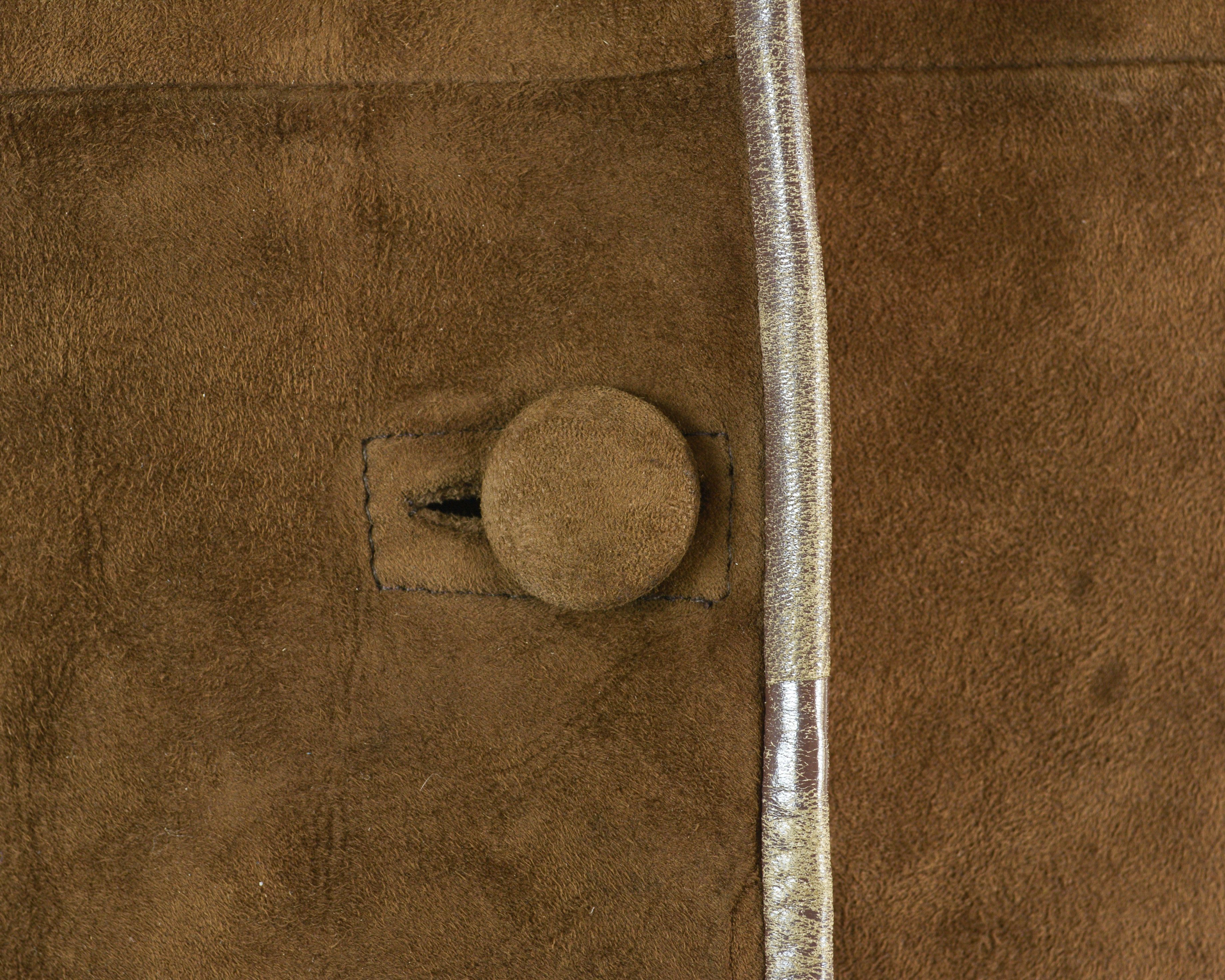 Genuine Leather × Vintage High Society Leatherwear Suede Leather Jacket Fur Lined Coat Size M / US 6-8 / IT 42-44 - 7 Thumbnail