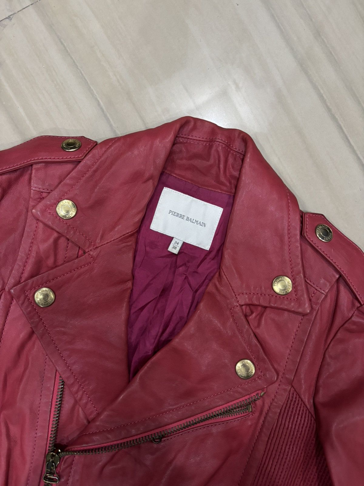 Pierre Balmain 90s Pierre Balmain Leather Jacket Size XS / US 0-2 / IT 36-38 - 3 Thumbnail