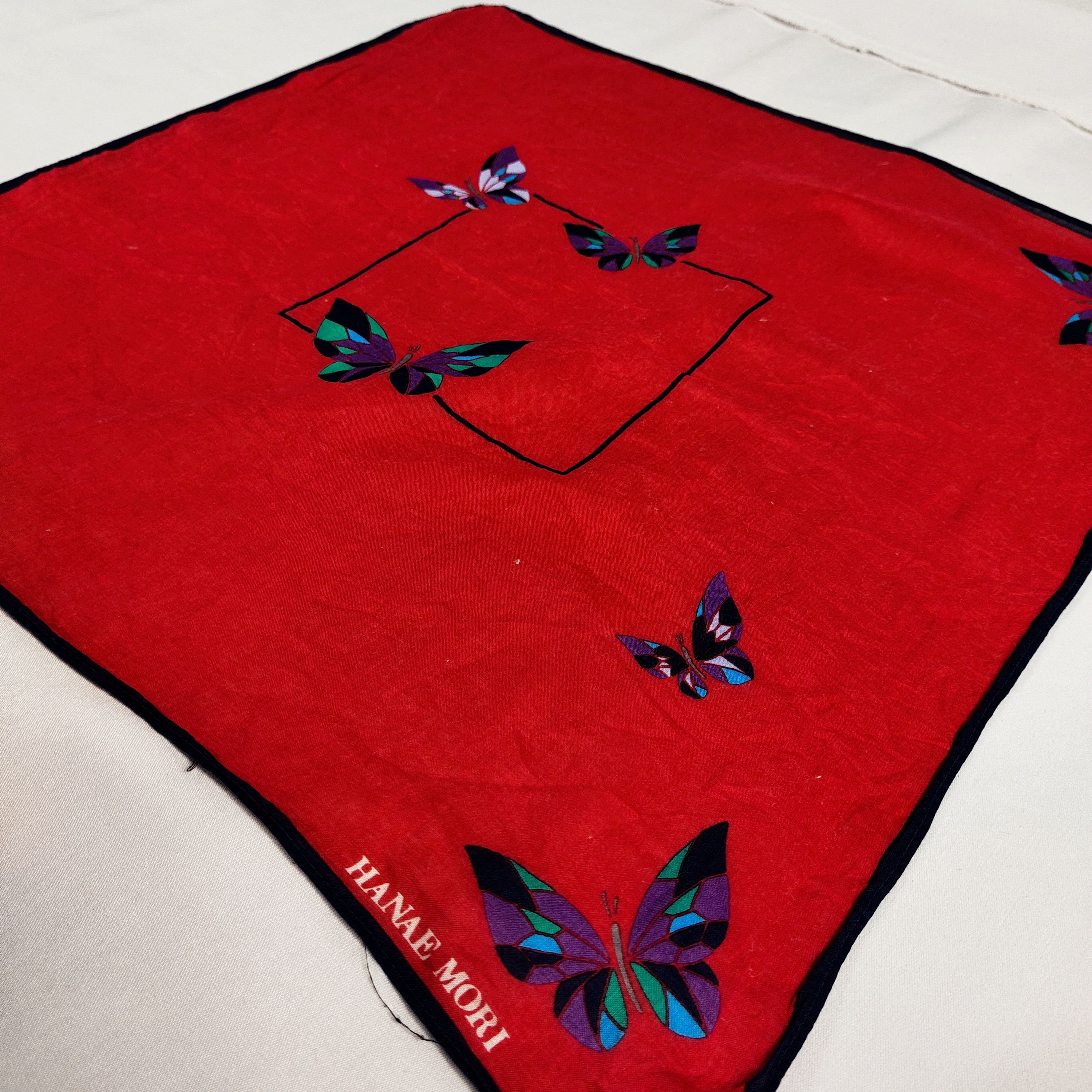 Hanae Mori × Vintage Hanae Mori Handkerchief / Neckerchief / Bandana FZ249 Size ONE SIZE - 4 Thumbnail