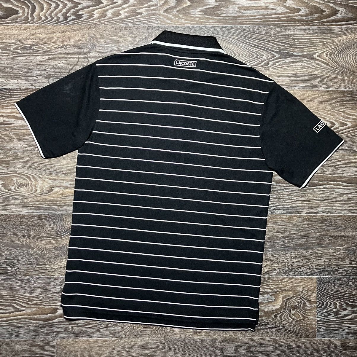 Lacoste Vintage LACOSTE Sport 1/3 Zip Black/White Striped Polo Shirt Size US L / EU 52-54 / 3 - 7 Thumbnail