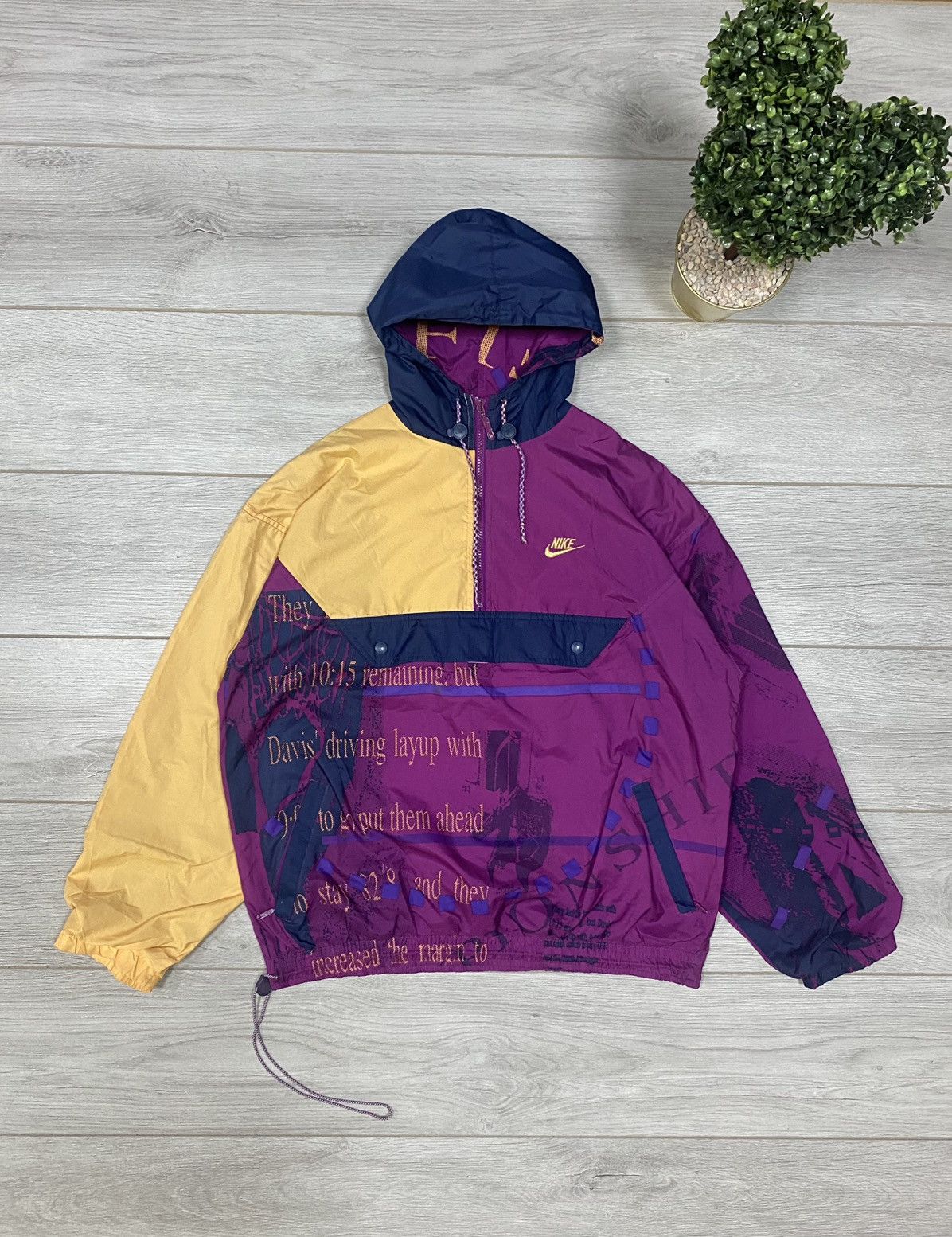 Nike 1980 vintage anorak 1/4 zip jacket patterns