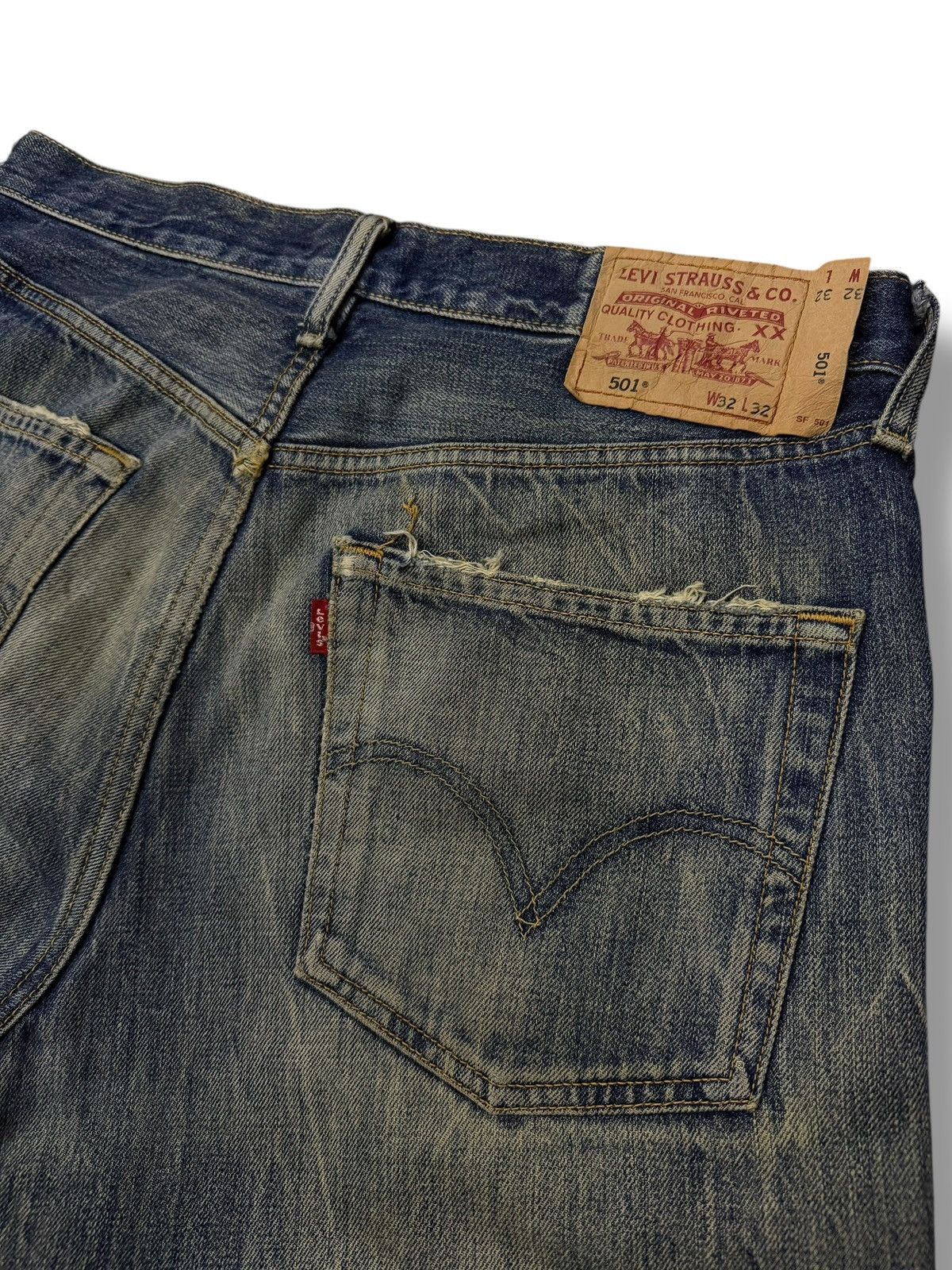 Levi's Vintage 00s Levi’s 501 Japan Exclusive Vintage Faded Denim Size US 32 / EU 48 - 8 Thumbnail