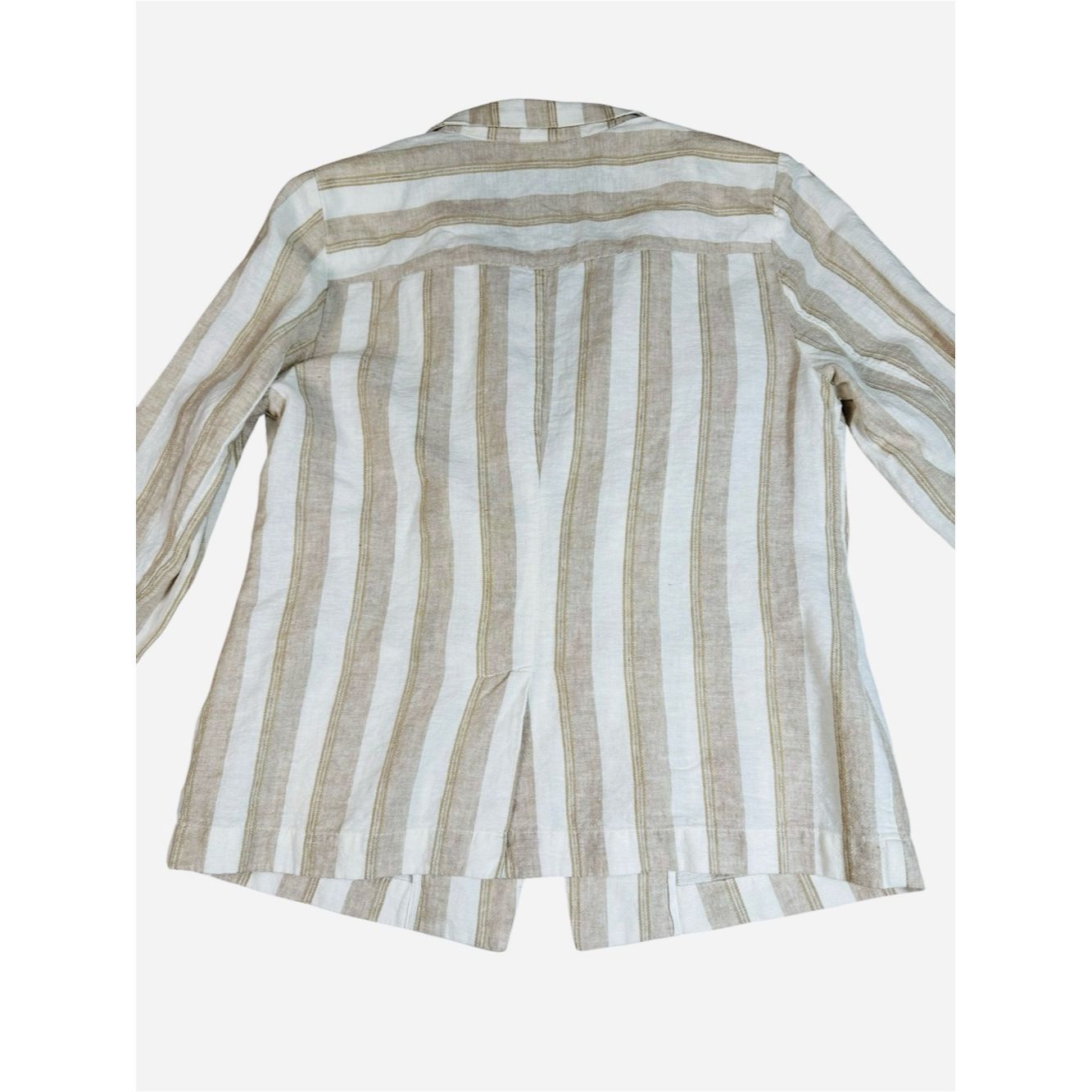 Chicos Chico's Linen Cotton Striped Blazer Size 1 US M Size M / US 6-8 / IT 42-44 - 4 Thumbnail