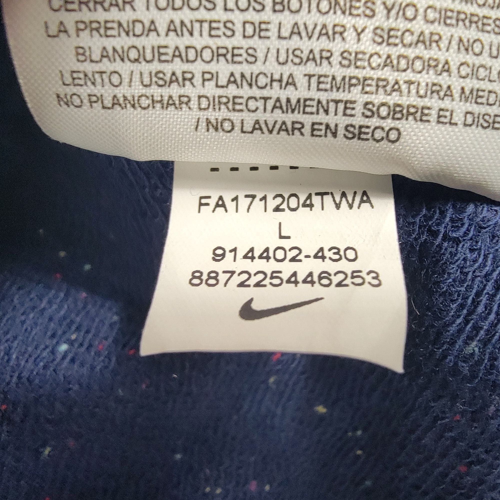 Nike Nike Adults Large Blue Speckled Full Zip Hoodie Sweater Casu Size US L / EU 52-54 / 3 - 6 Thumbnail