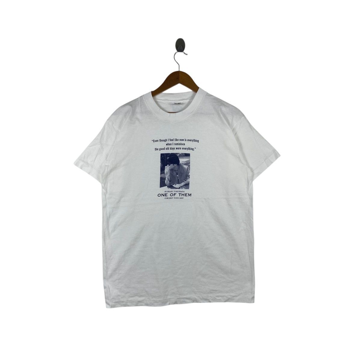 Vintage Vintage 1993 HIDEAKI TOKUNAGA Japan Solo Singer Tour Tee Size L / US 10 / IT 46 - 1 Thumbnail