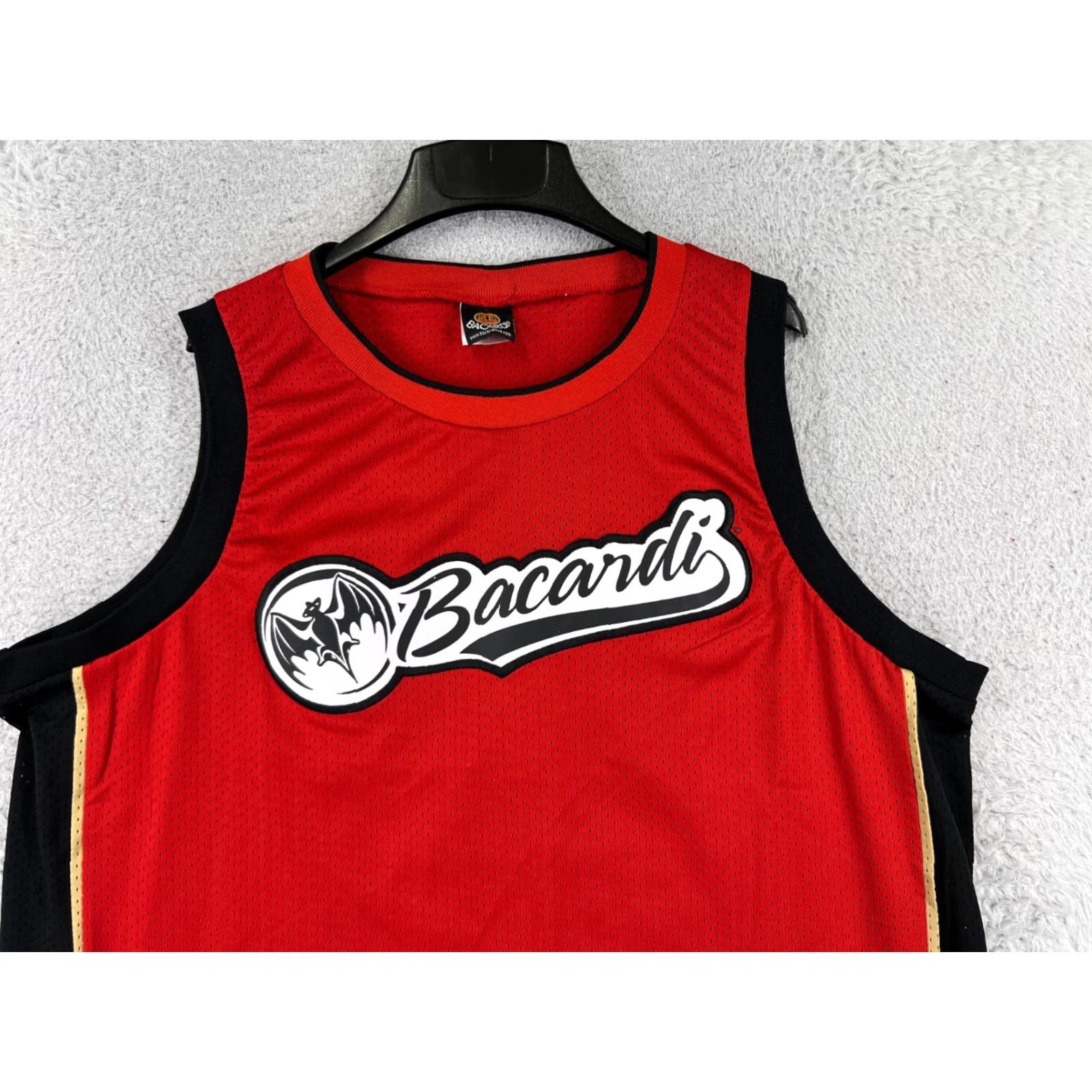 Vintage VINTAGE Bacardi Basketball Jersey Mens XL Red Black Logo Embroidered Knit Polyester Short Sleeve V-Neck T-Shirt Beach 90s Size US XL / EU 56 / 4 - 7 Thumbnail