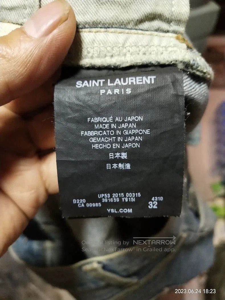 Saint Laurent Paris SLP Blue Distressed Denim Jeans. Size US 32 / EU 48 - 8 Thumbnail