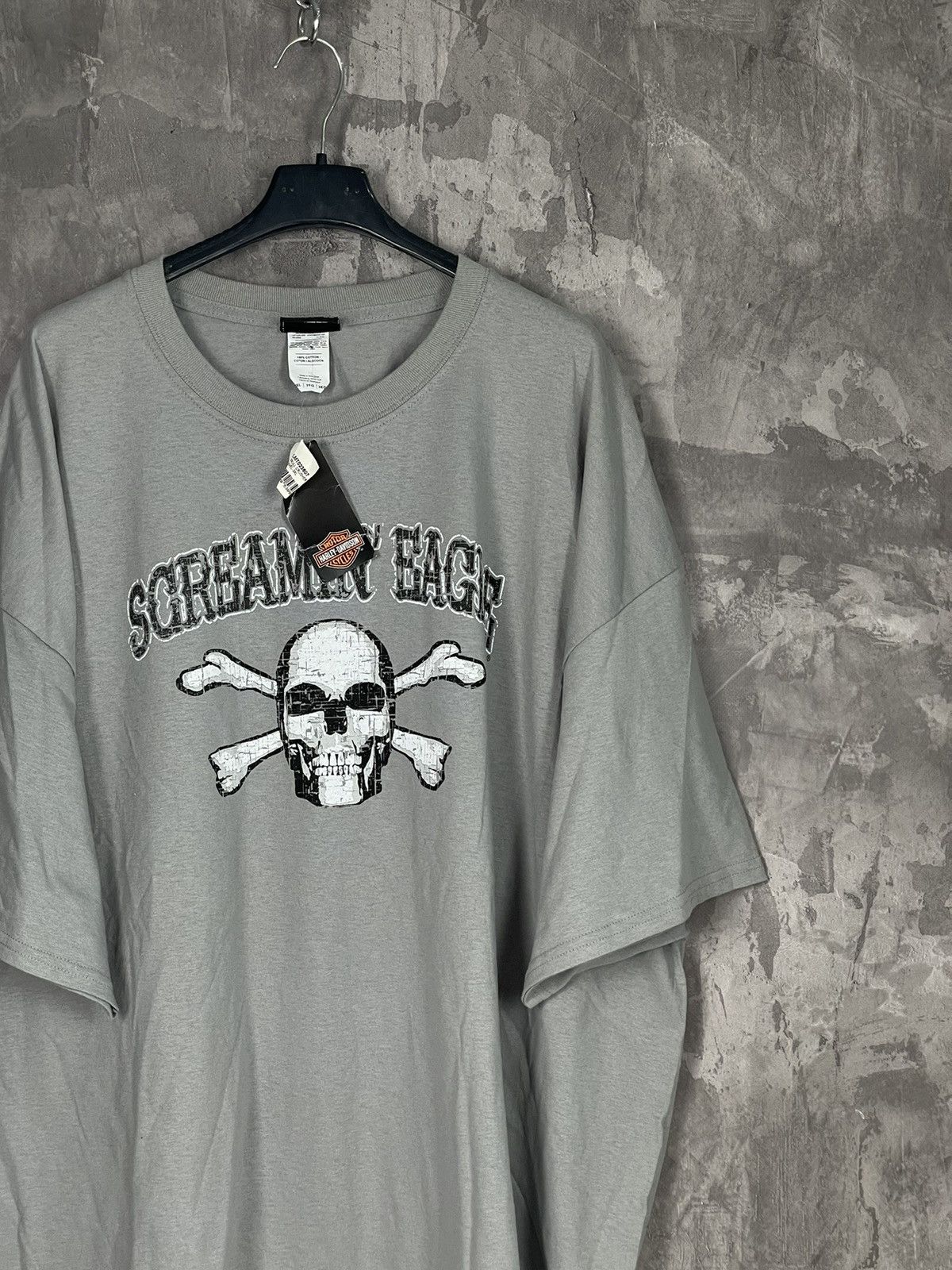 Band Tees × Harley Davidson × Vintage Vintage Harley Davidson Y2K Skull New T shirt Size US XXL / EU 58 / 5 - 4 Thumbnail