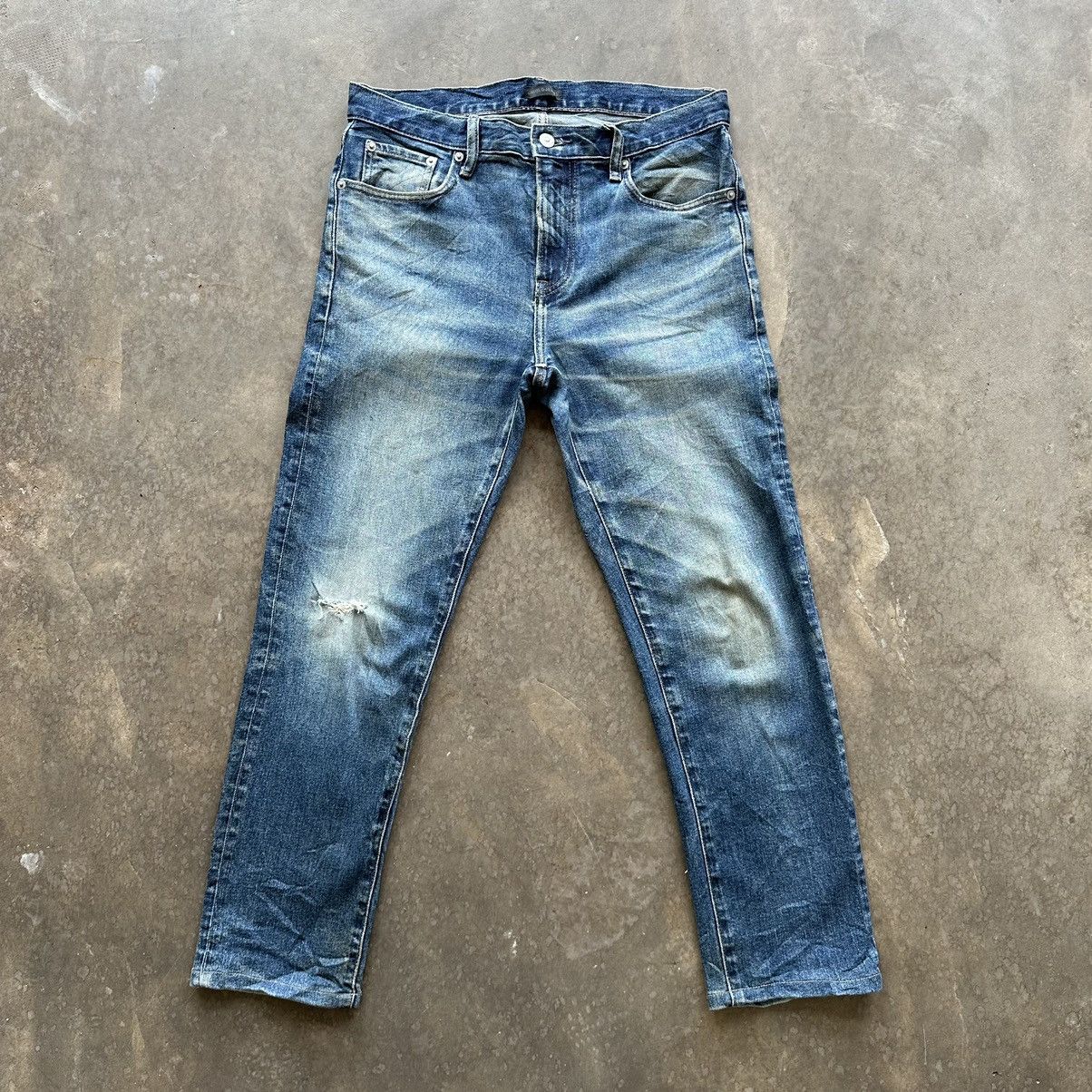 Japanese Brand × Jean × Vintage Vintage Japanese Faded Distressed Denim Jean Pant W33 Size US 33 - 1 Thumbnail