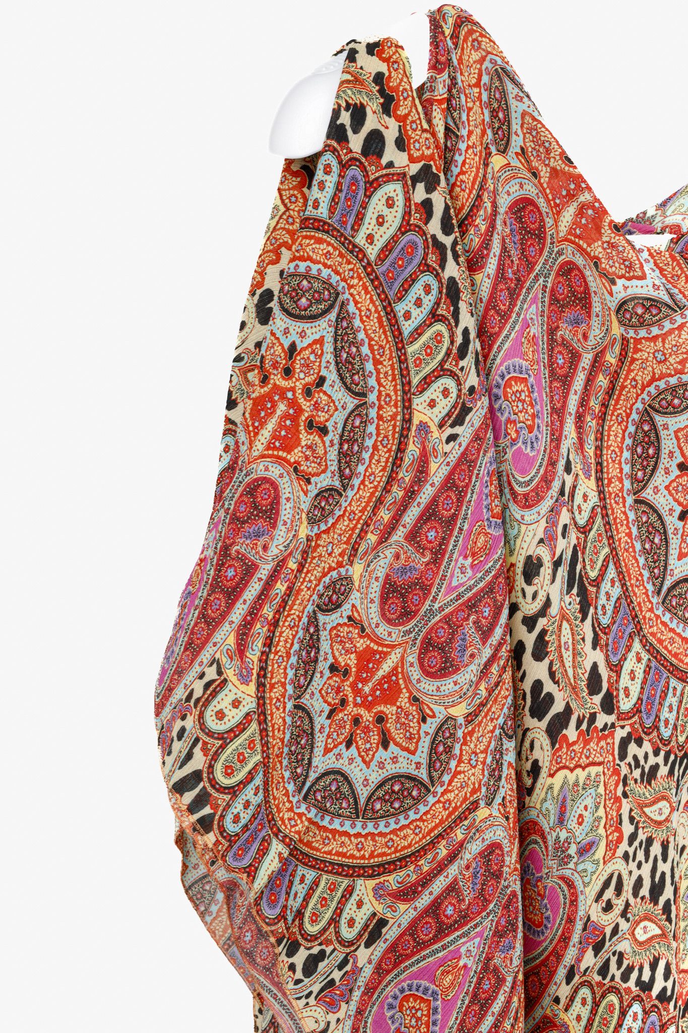 Etro Etro Orange Paisley Silk Poncho Caftan Tunic Dress Size M / US 6-8 / IT 42-44 - 5 Thumbnail