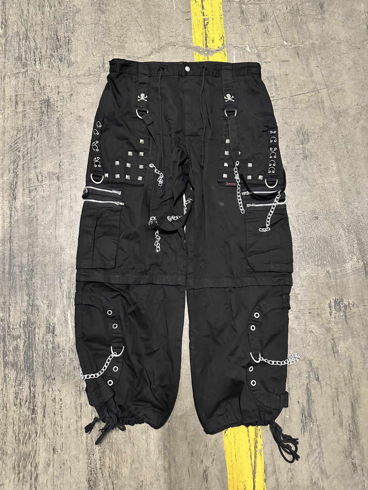 image of Y2K Tripp Nyc Baggy Chain Pants in Black, Men's (Size 38)