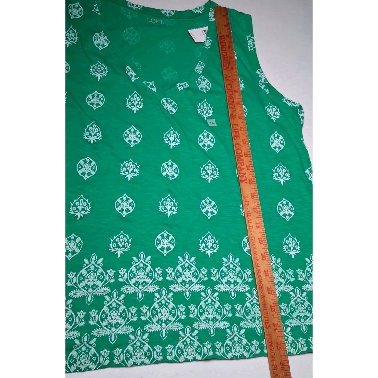 Loft VINTAGE Loft Outlet Tank Top Women XL Green White Floral Kelly Green Burnout New READ Size XL / US 12-14 / IT 48-50 - 5 Thumbnail