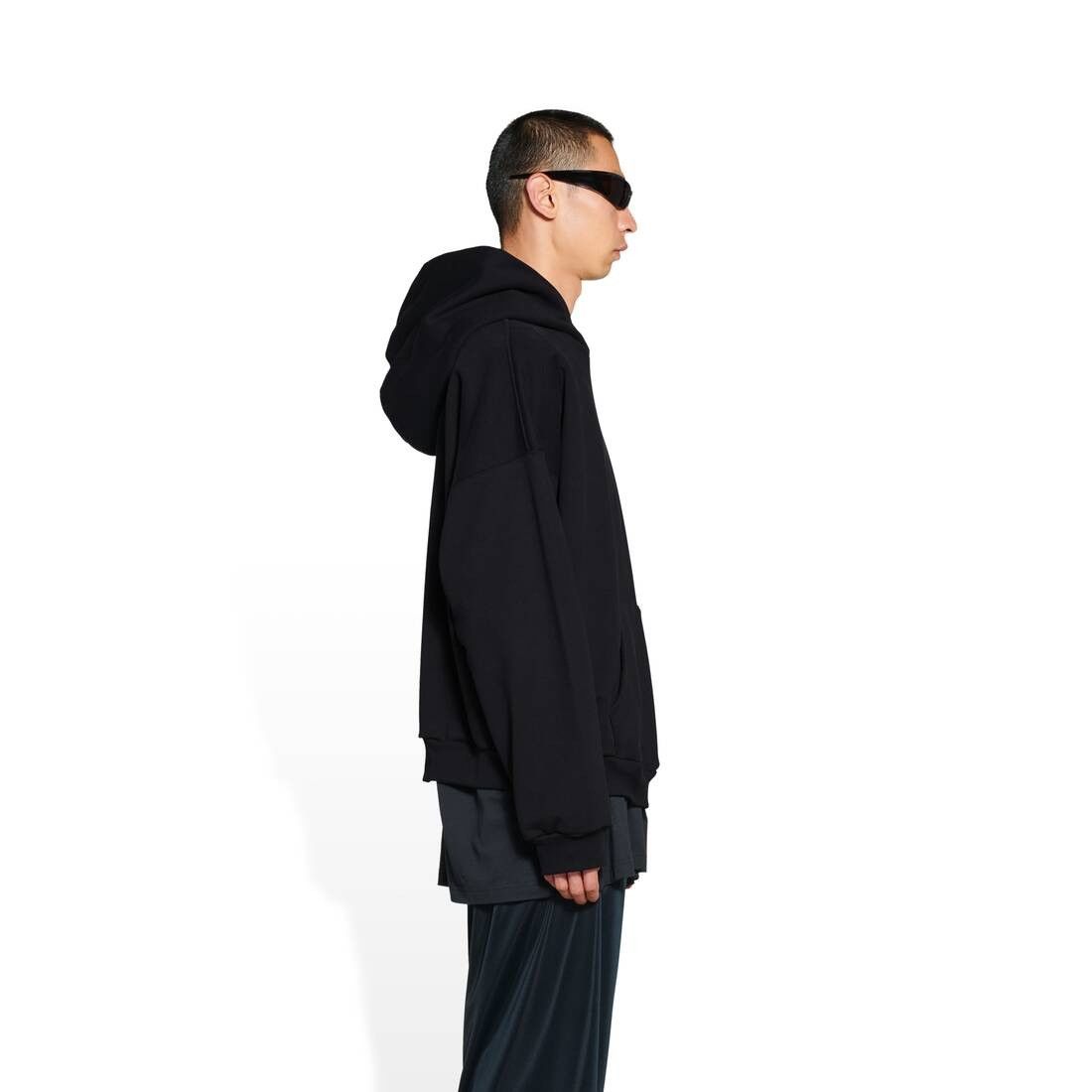 Balenciaga o1mt1gz0125 Hoodie Medium Fit in Black Size US L / EU 52-54 / 3 - 3 Thumbnail
