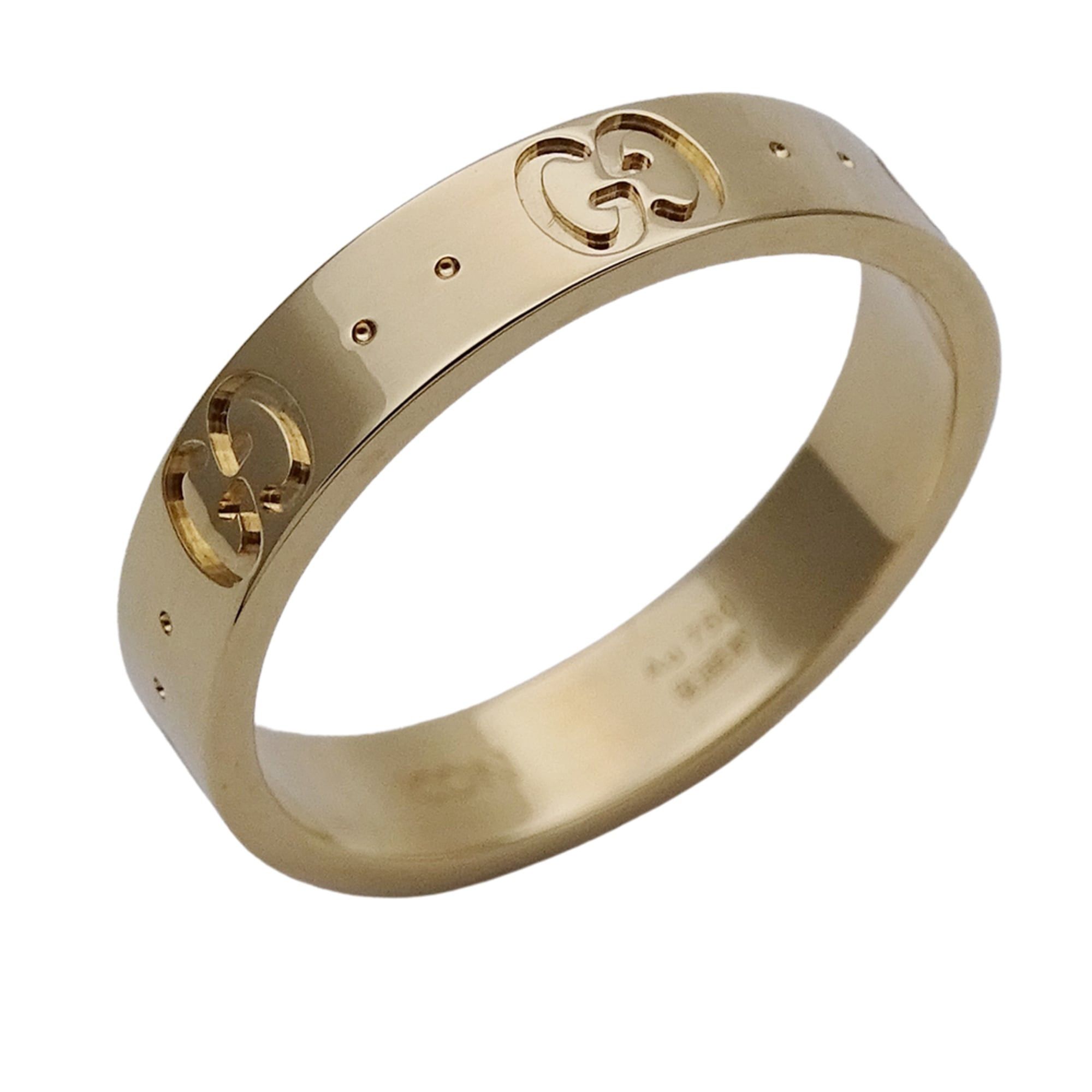 Gucci Gucci ring for women and men, brand name ring, 750YG Icon yellow gold, size #14 (approx. 1 inch), jewelry. Size ONE SIZE - 1 Thumbnail