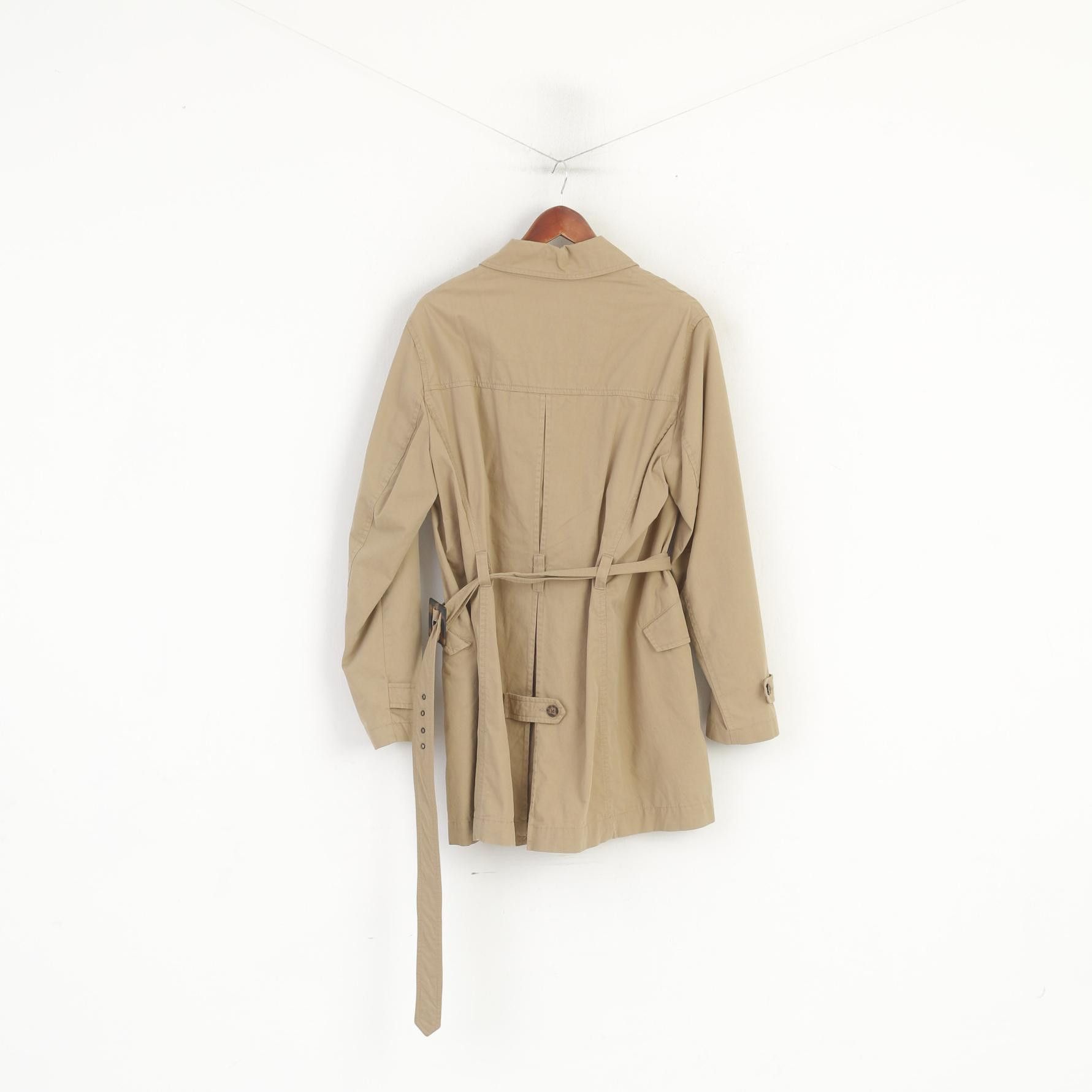 Vintage Peckott Women L Coat Beige Cotton Trench 6280 Size L / US 10 / IT 46 - 7 Thumbnail