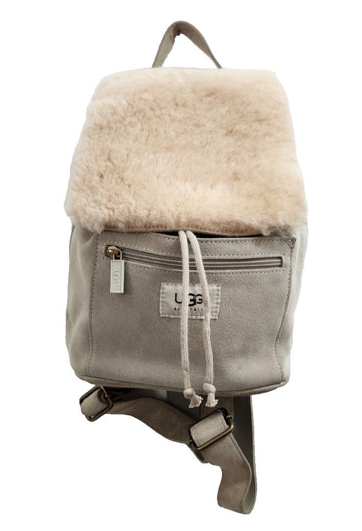 Women's UGG AUSTRALIA beige Suede Shearling Mini Backpack