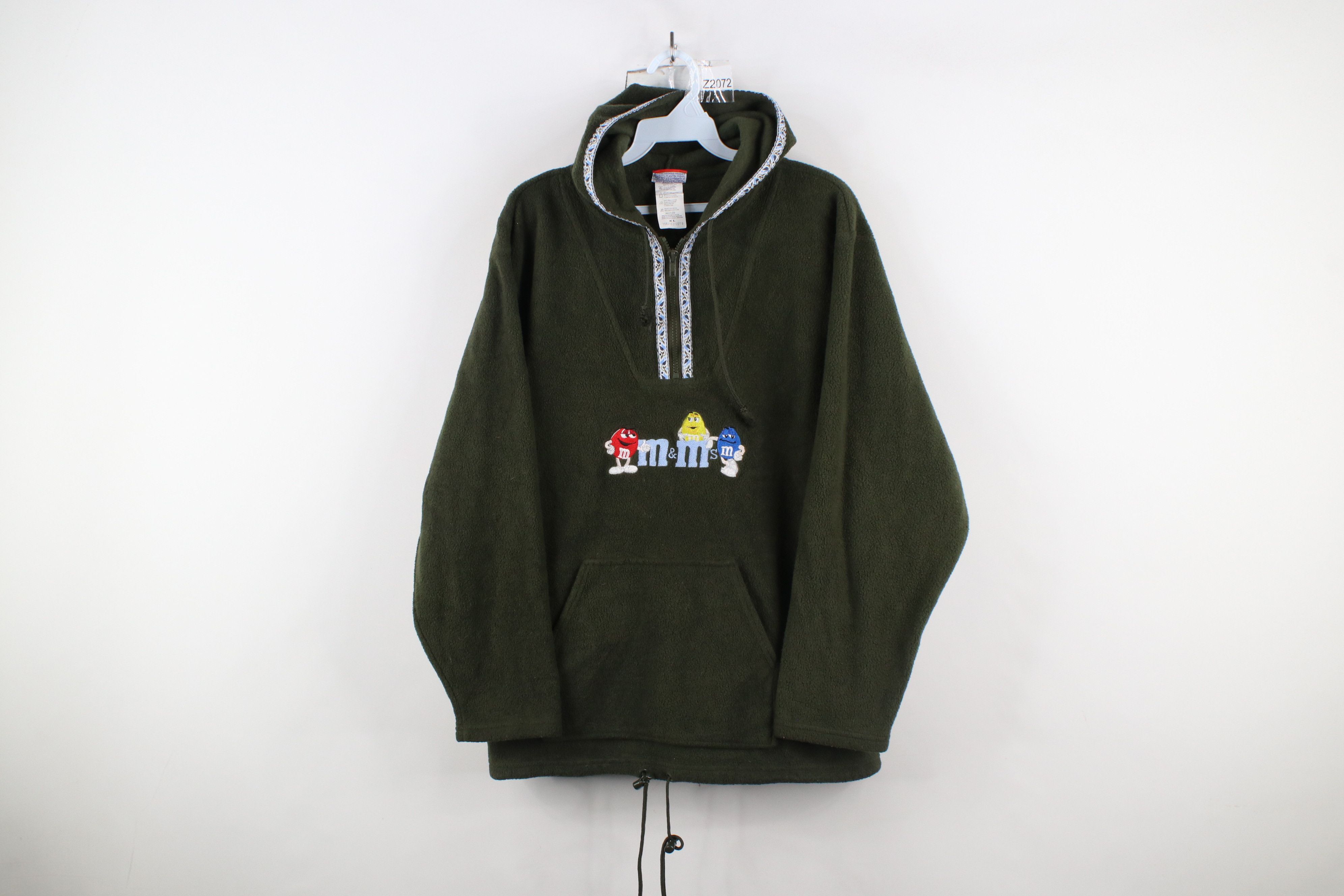Vintage Vintage 90s Mars Candy Spell Out M&Ms Half Zip Fleece Hoodie Size XL / US 12-14 / IT 48-50 - 1 Thumbnail