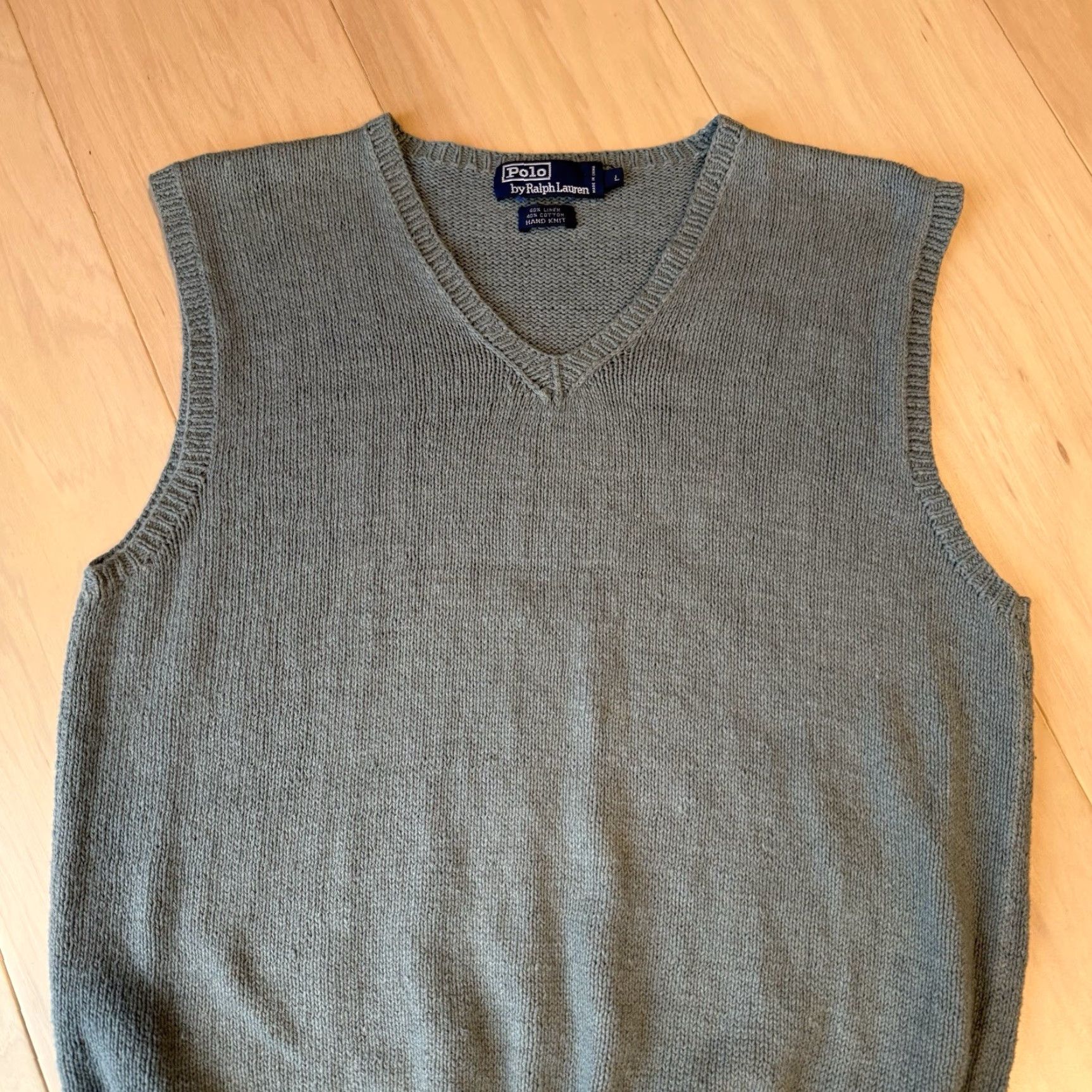 Polo Ralph Lauren Polo Ralph Lauren Linen Cotton Sweater Vest Large Gray Pullover Vest Mens Knit Polo Ralph Lauren Linen Cotton Sweater Vest L Mens Gray Size US L / EU 52-54 / 3 - 4 Thumbnail