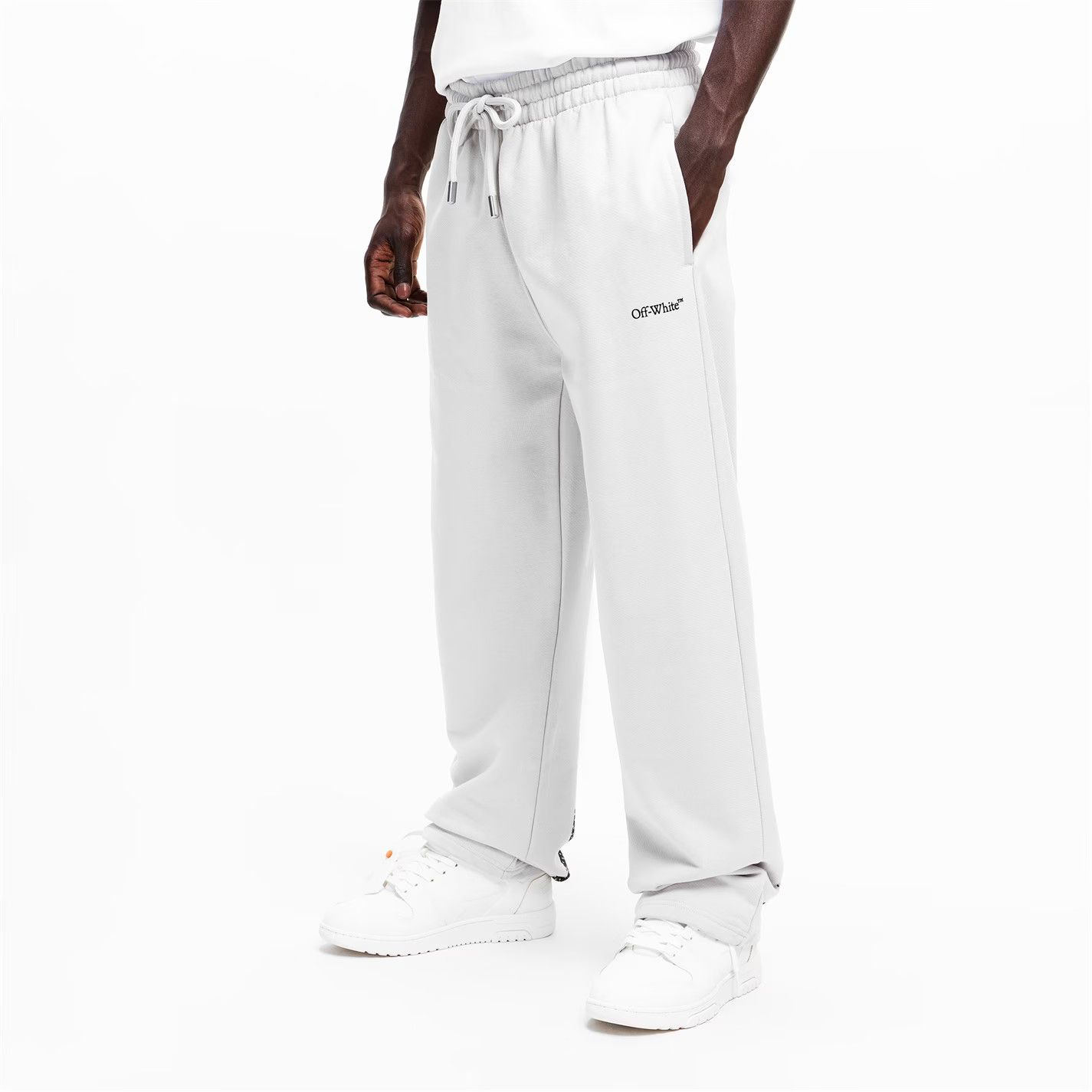 Off-White o1g2r1mq0226 Closed Hem Fleece Sweatpants & Joggers In White Size US 30 / EU 46 - 3 Thumbnail