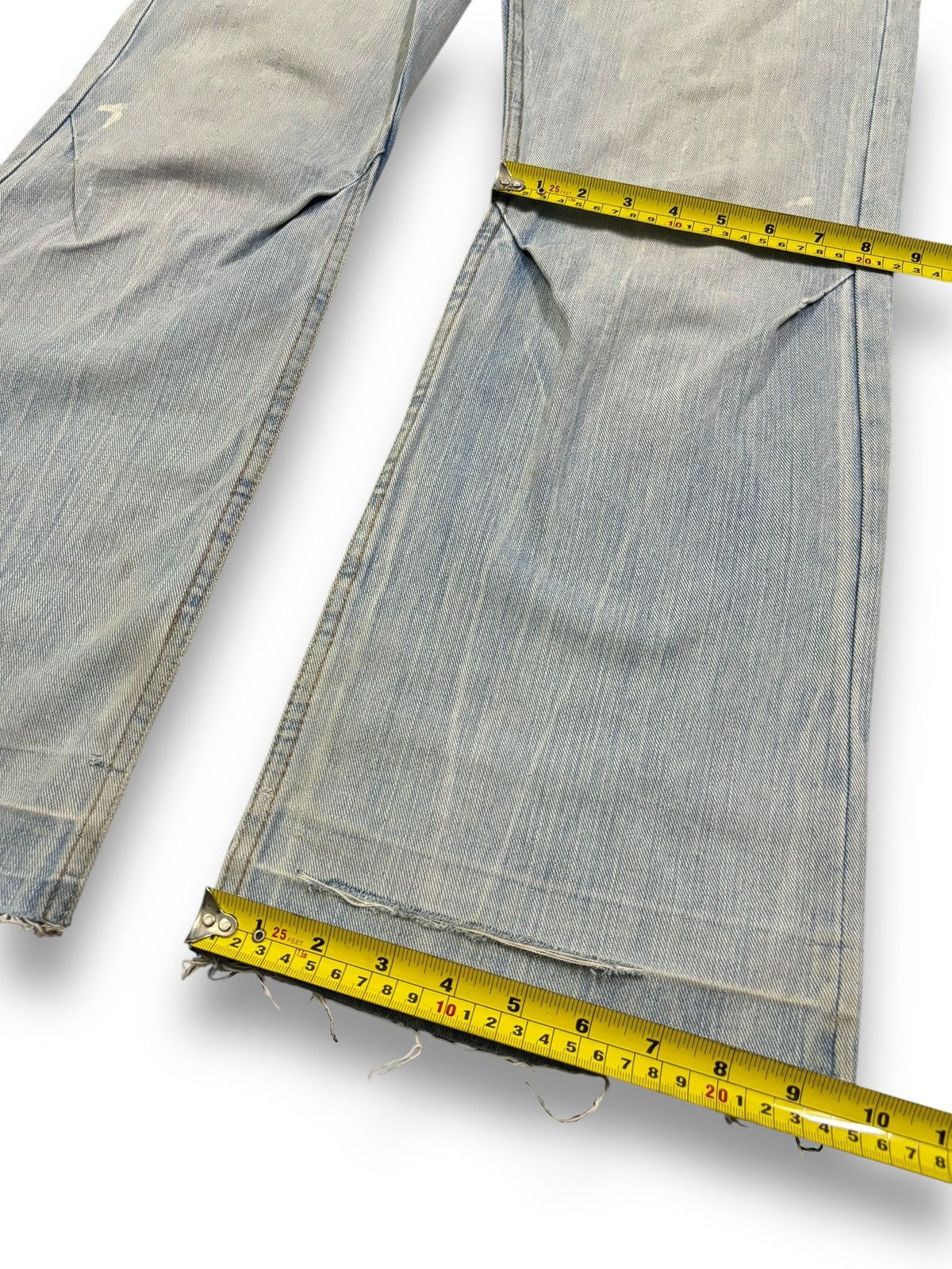 If Six Was Nine Vintage Japanese Brand Mud Wash Flare Fray Leg Grunge Jeans Size US 32 / EU 48 - 19 Thumbnail